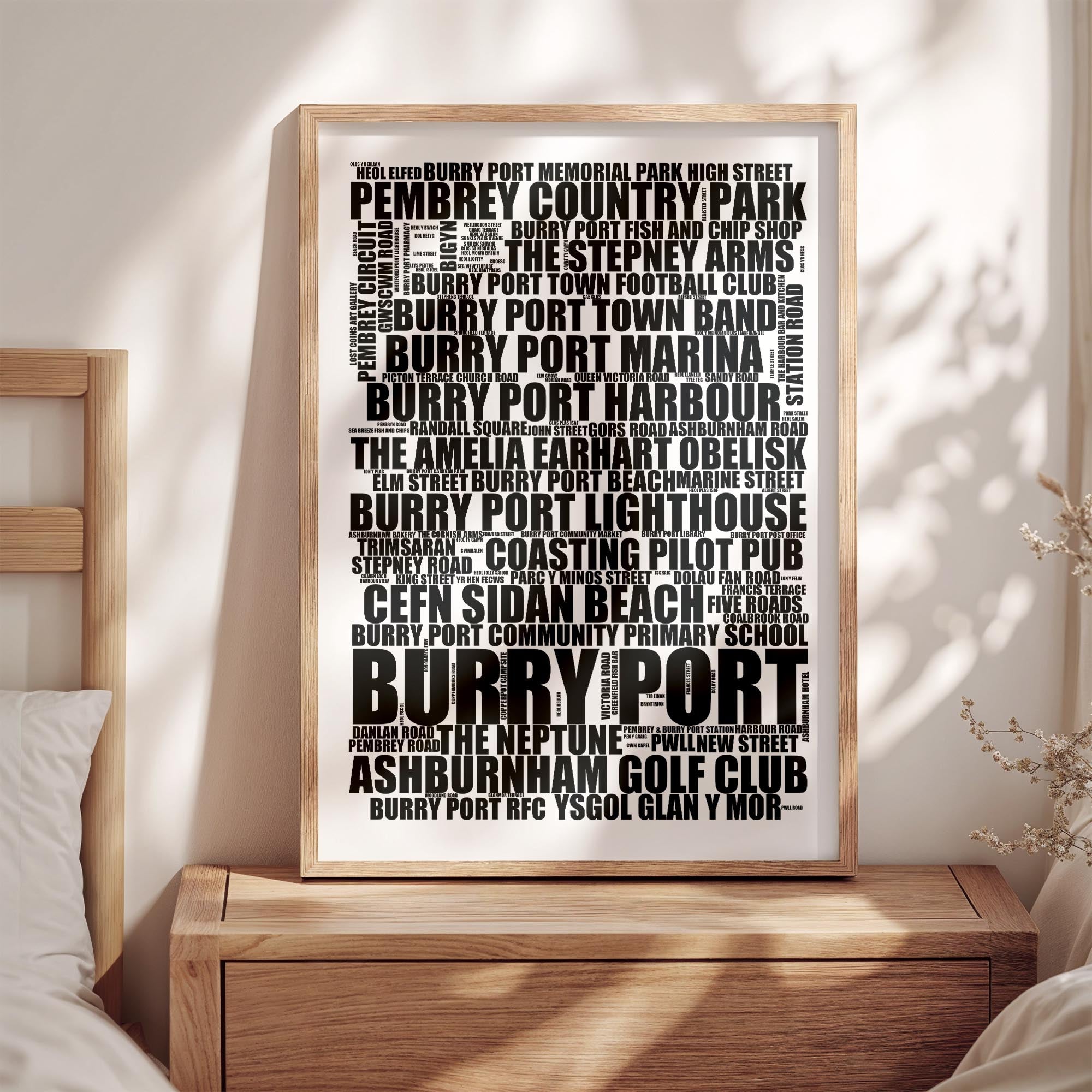 Burry Port - Premium Typographic Word Cloud Prints, Posters & Gifts