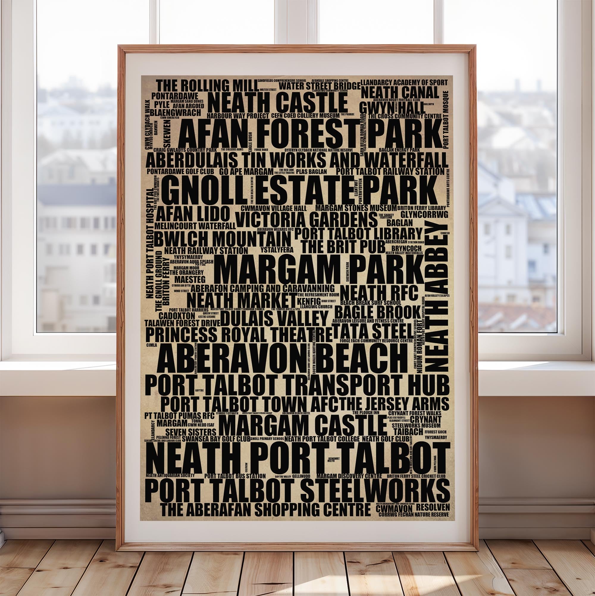 Neath Port Talbot - Premium Typographic Word Cloud Prints, Posters & Gifts