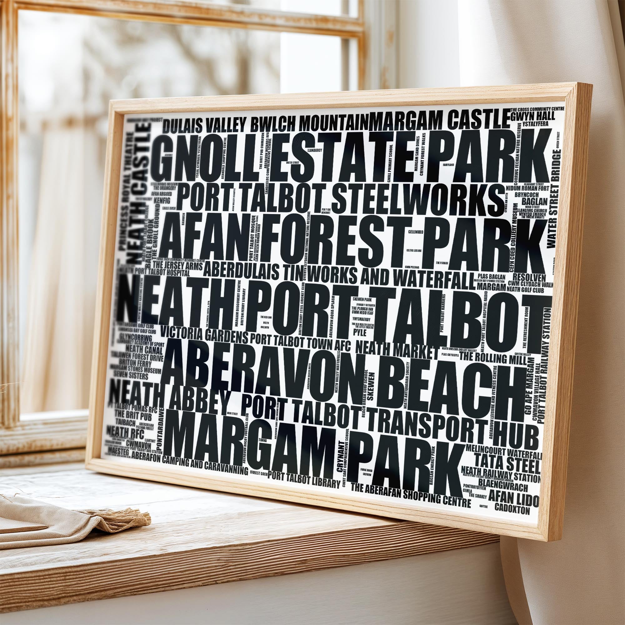 Neath Port Talbot - Premium Typographic Word Cloud Prints, Posters & Gifts