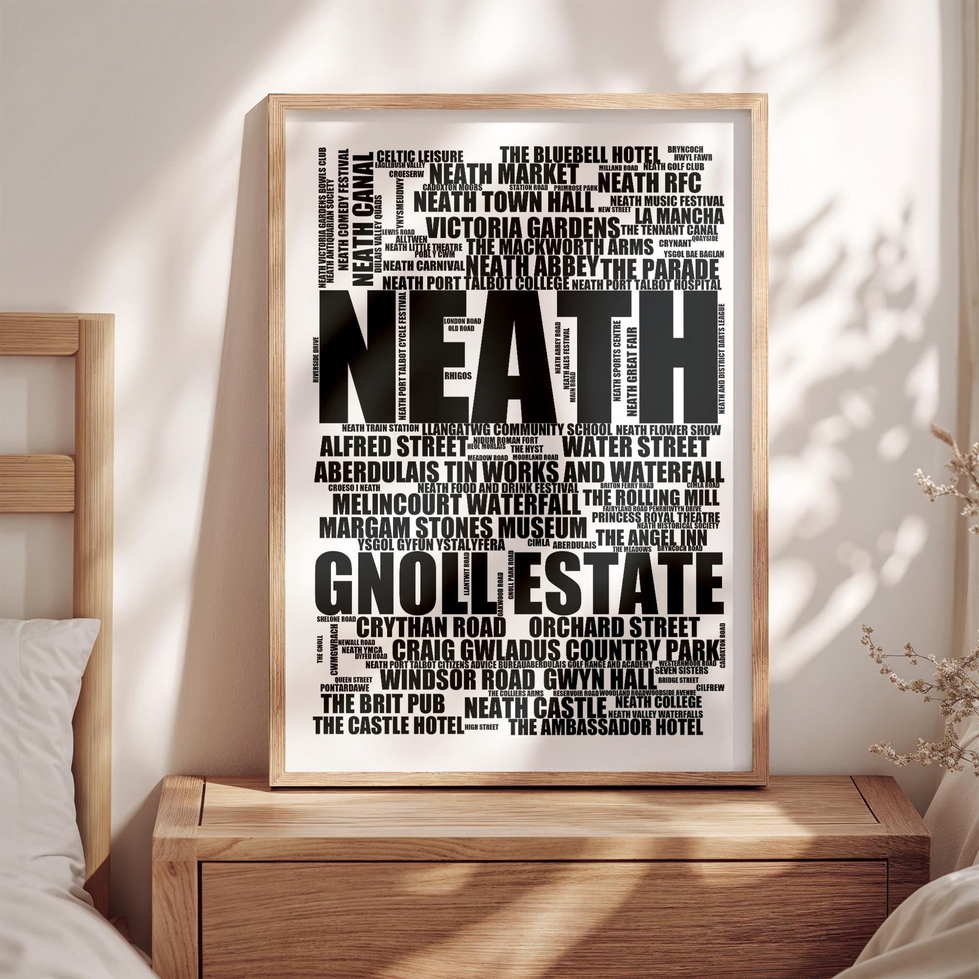 Neath - Premium Typographic Word Cloud Prints, Posters & Gifts