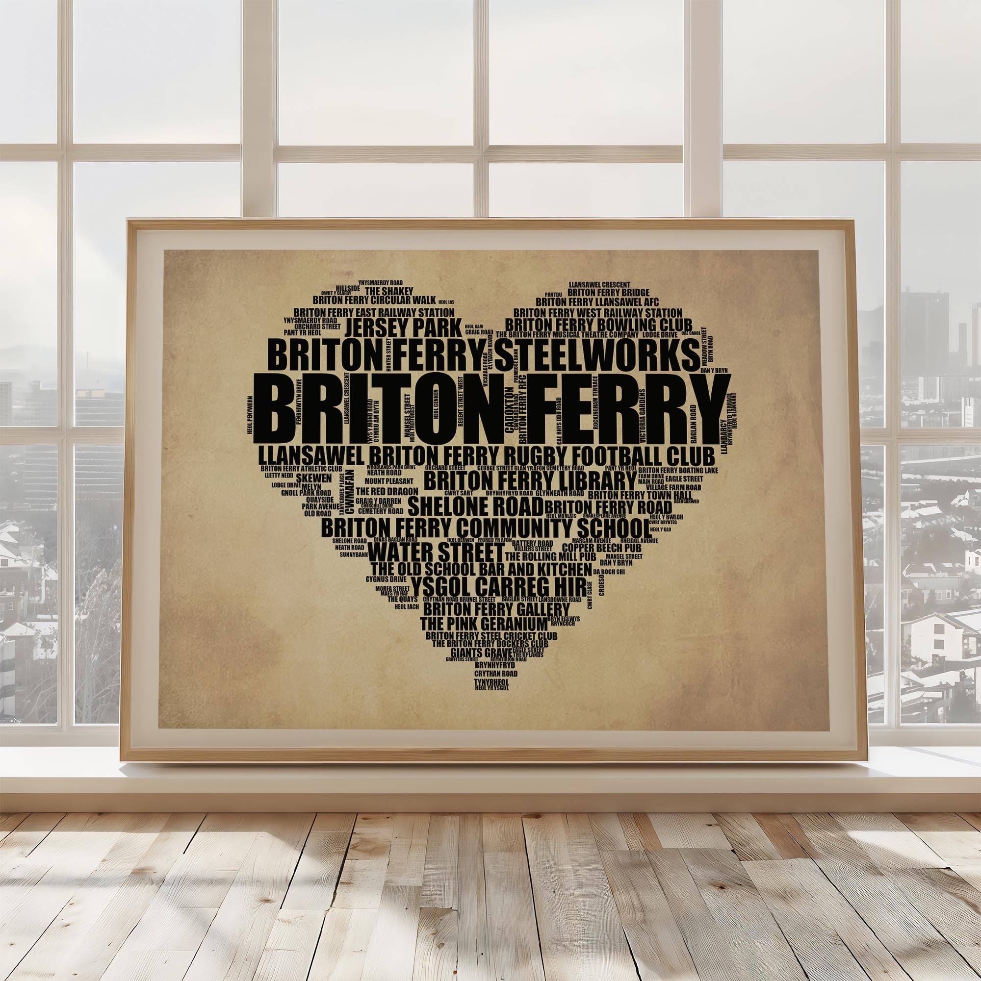 Briton Ferry - Premium Typographic Word Cloud Prints, Posters & Gifts