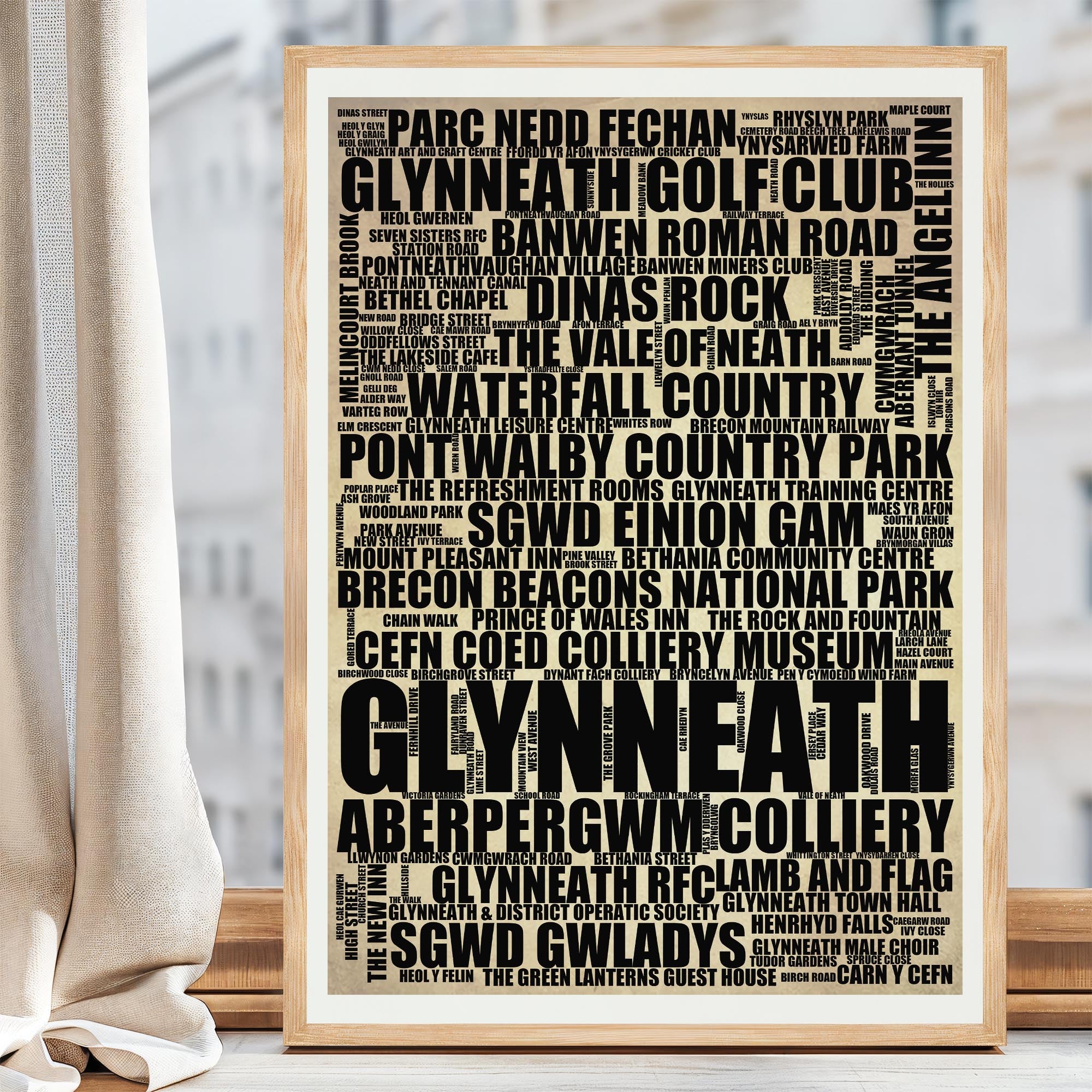 Glynneath - Premium Typographic Word Cloud Prints, Posters & Gifts