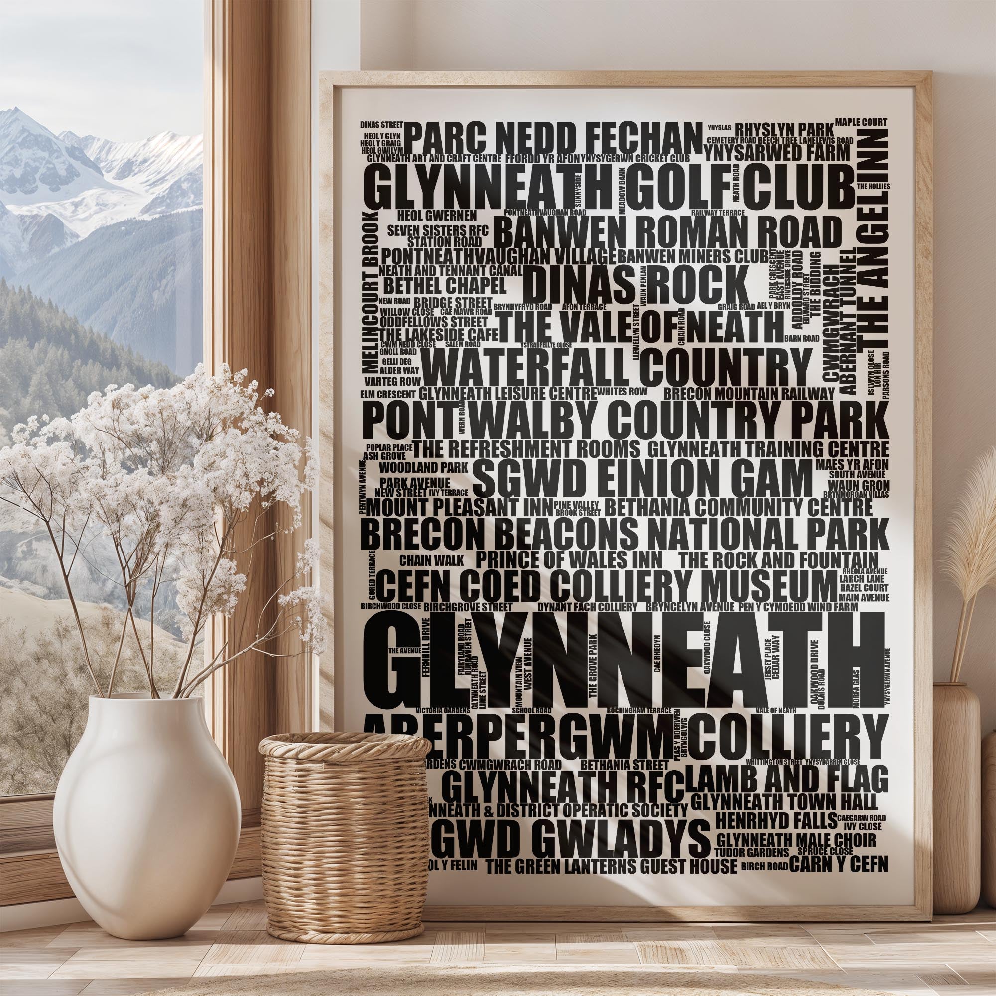 Glynneath - Premium Typographic Word Cloud Prints, Posters & Gifts