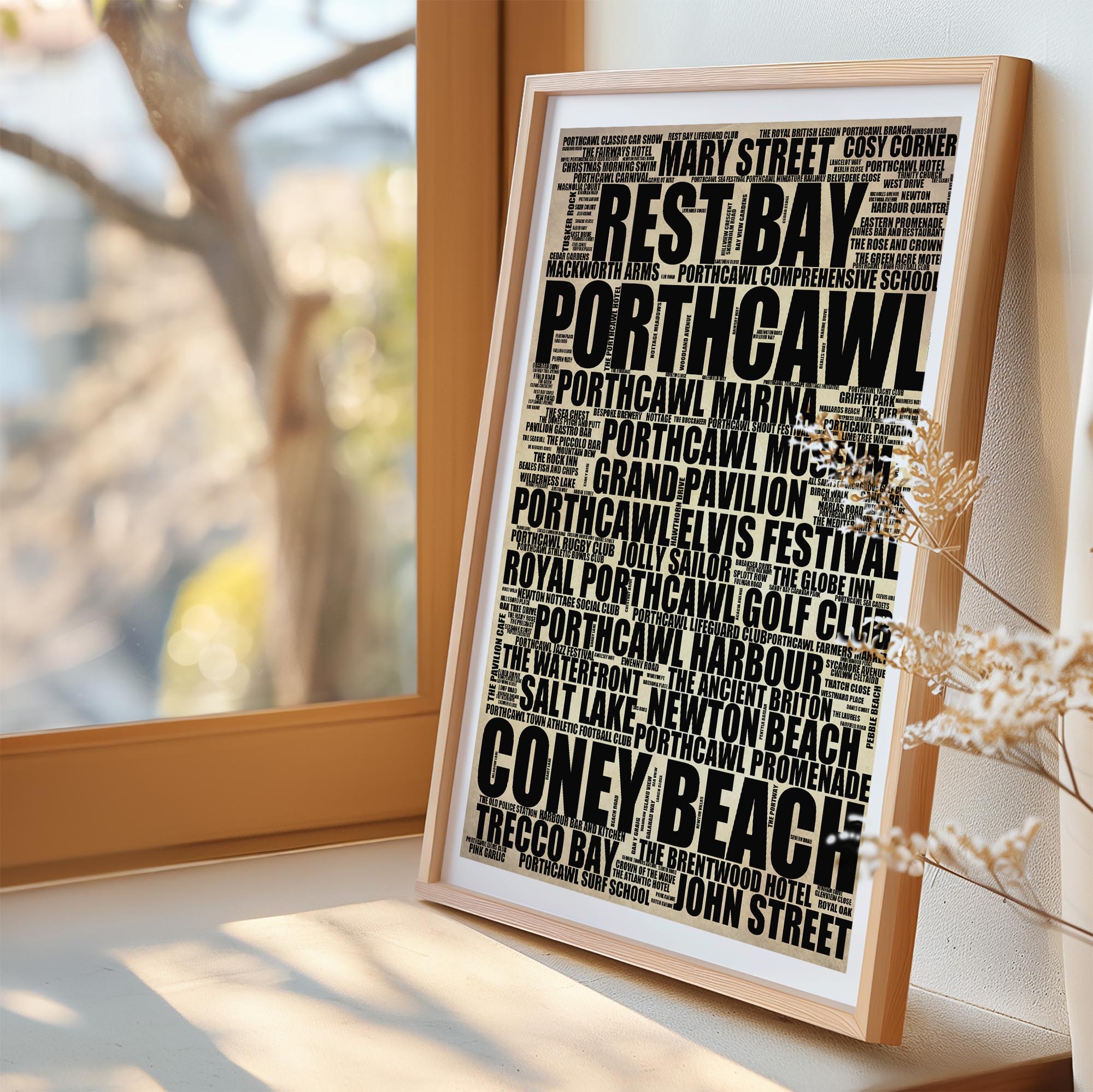 Porthcawl - Premium Typographic Word Cloud Prints, Posters & Gifts