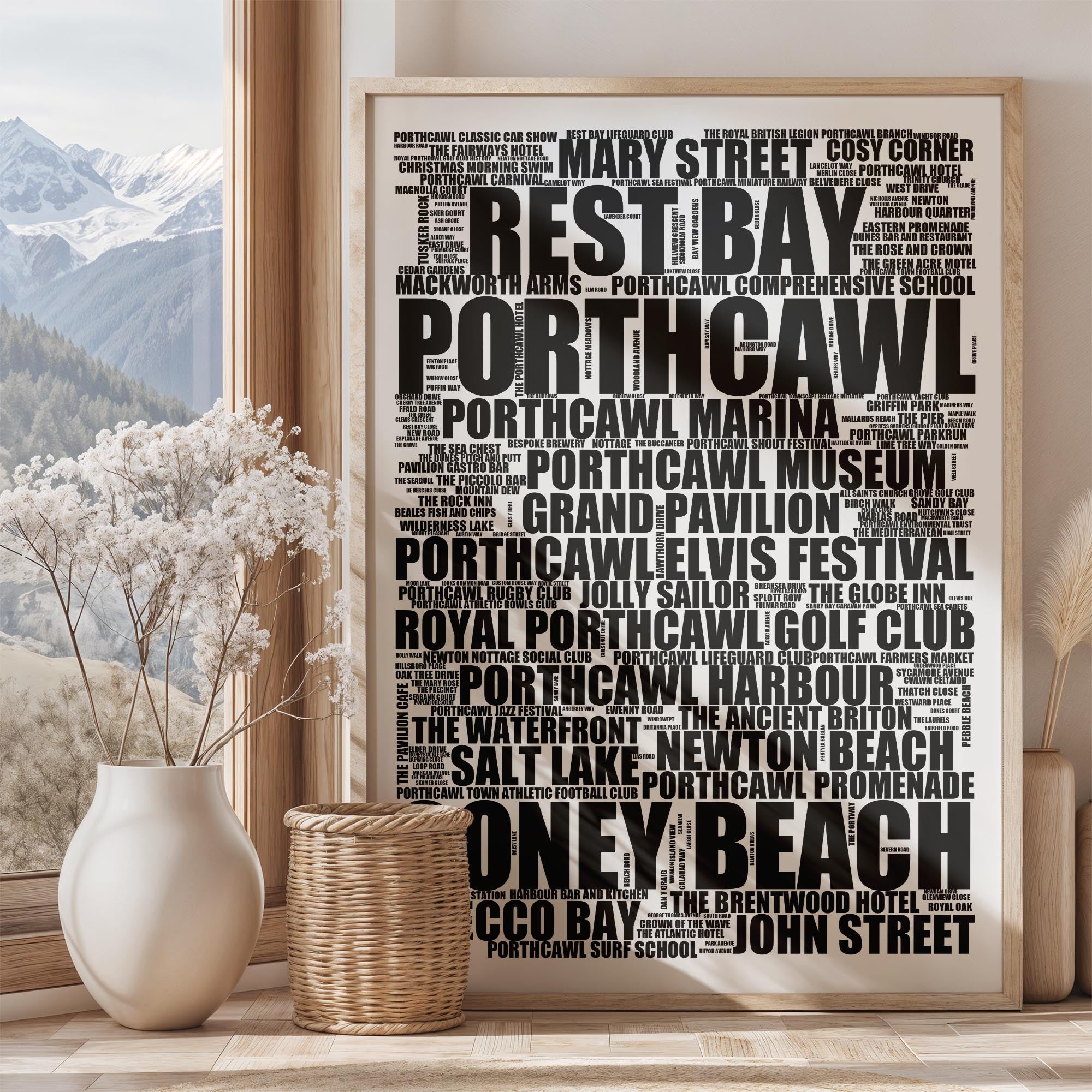 Porthcawl - Premium Typographic Word Cloud Prints, Posters & Gifts