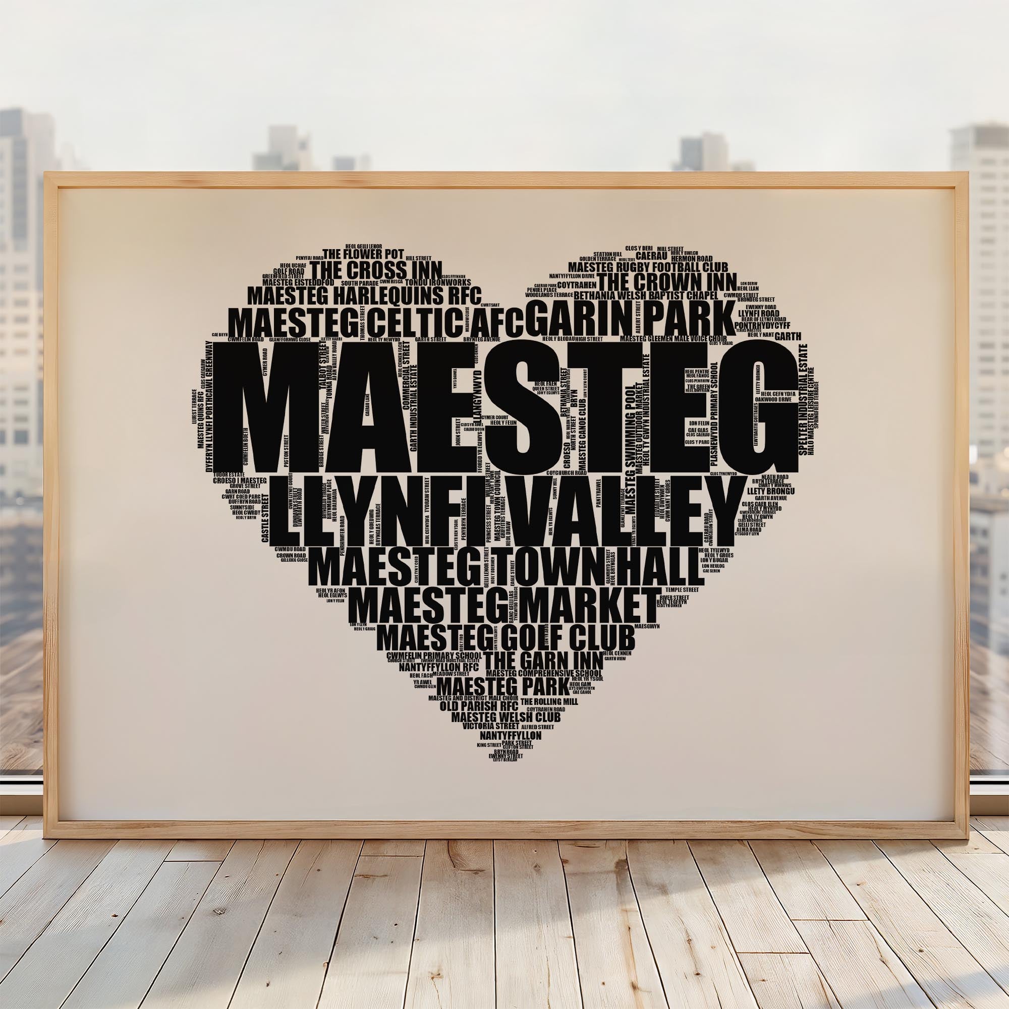 Maesteg - Premium Typographic Word Cloud Prints, Posters & Gifts