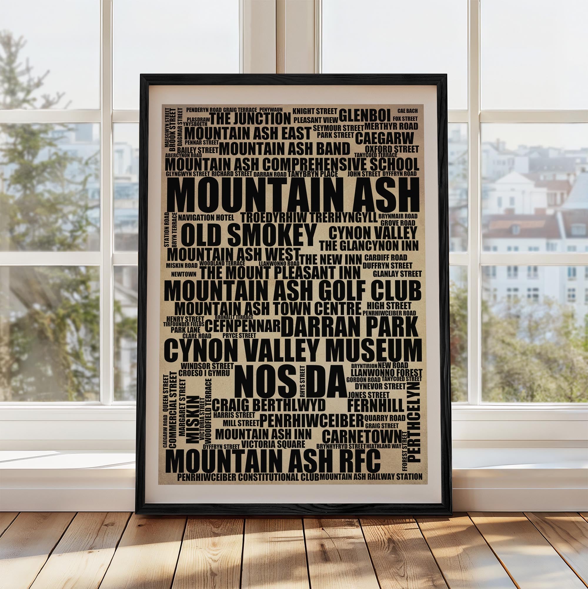 Mountain Ash - Premium Typographic Word Cloud Prints, Posters & Gifts