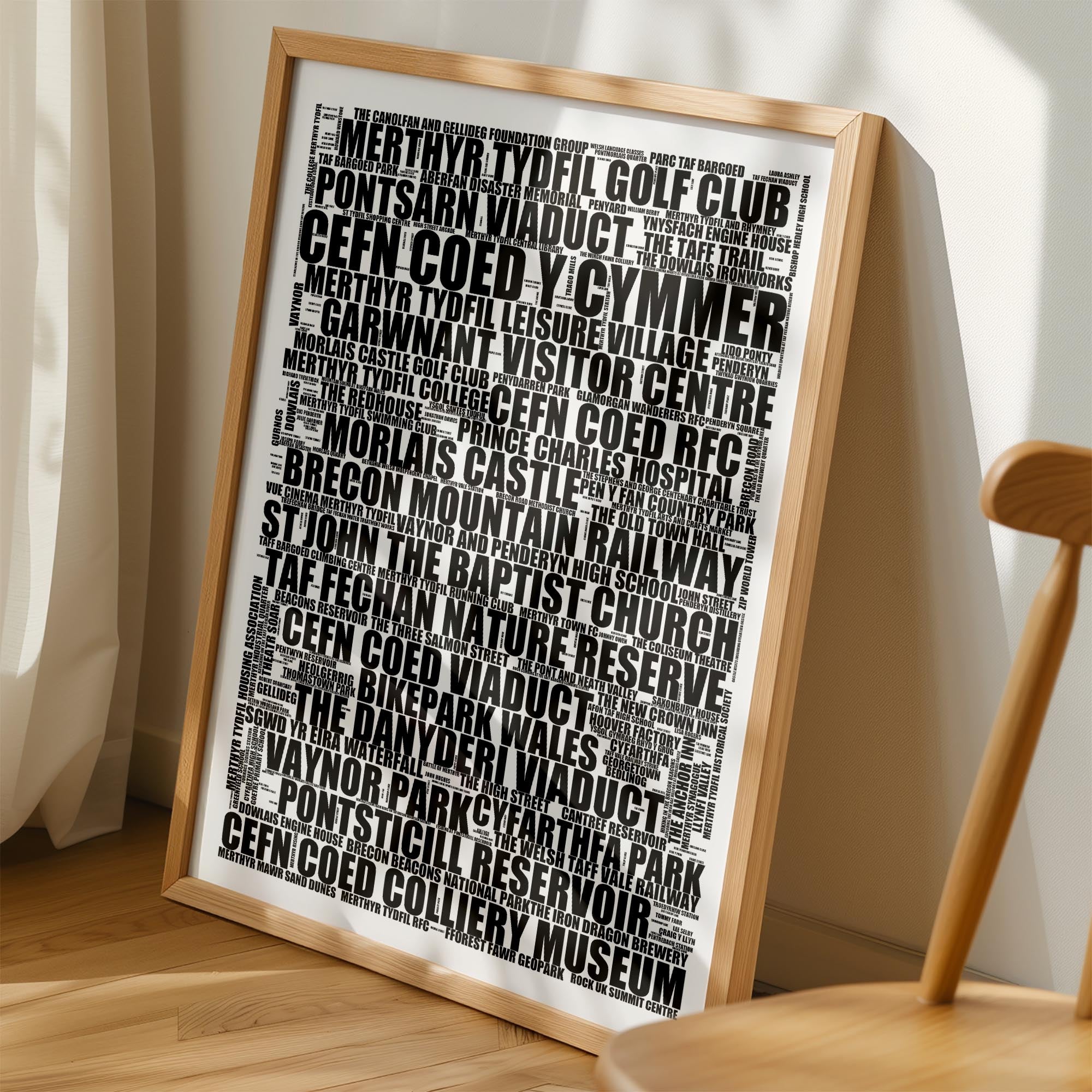 Cefn Coed y Cymmer - Premium Typographic Word Cloud Prints, Posters & Gifts