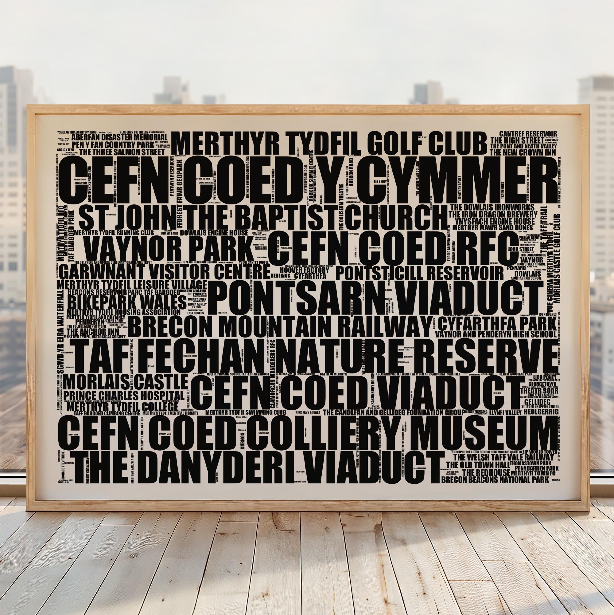 Cefn Coed y Cymmer - Premium Typographic Word Cloud Prints, Posters & Gifts