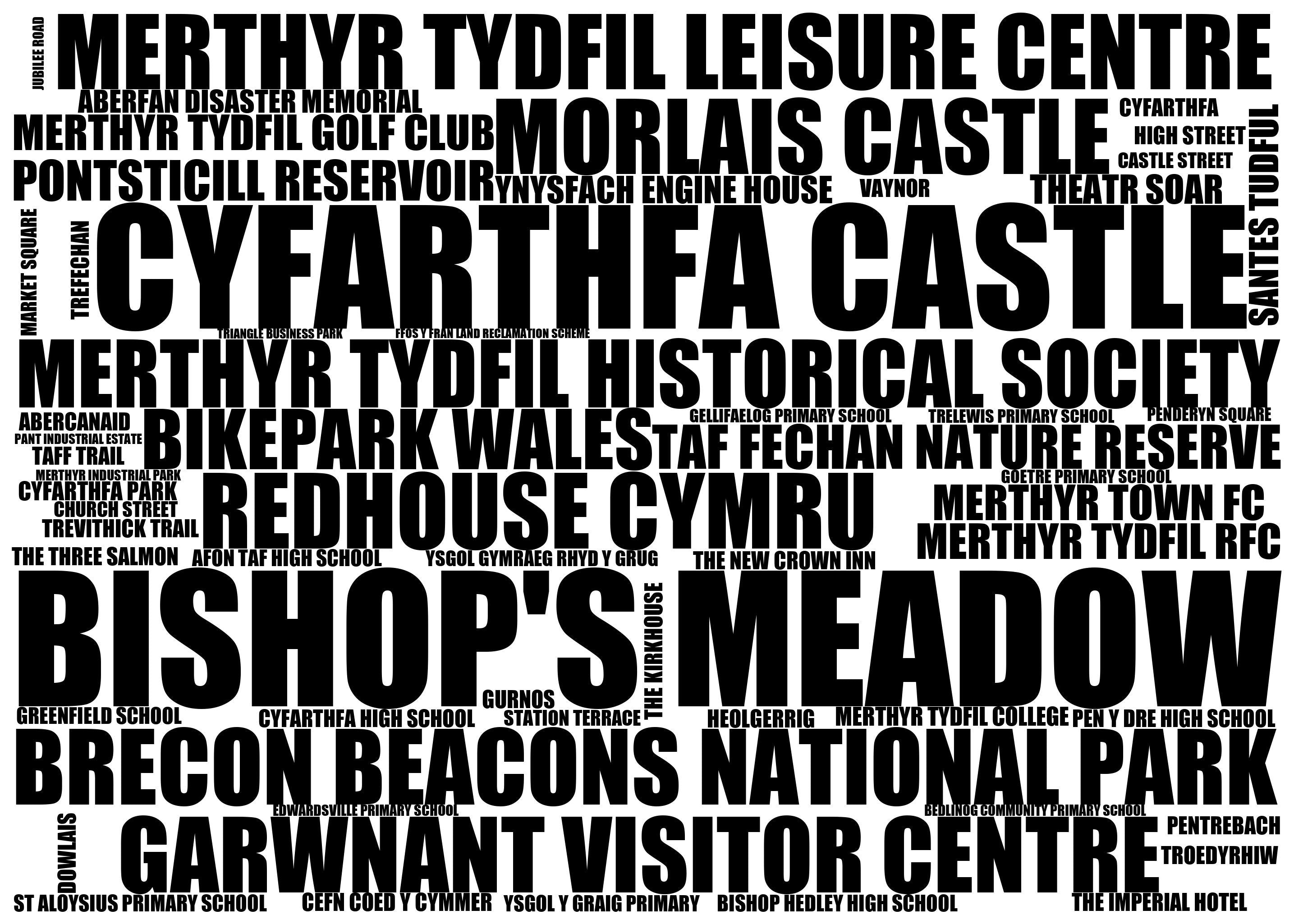 Bishop's Meadow - Premium Typographic Word Cloud Prints, Posters & Gifts