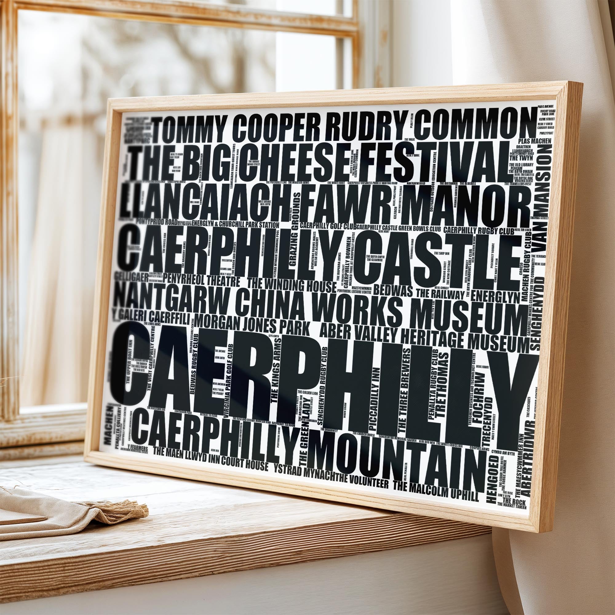 Caerphilly - Premium Typographic Word Cloud Prints, Posters & Gifts