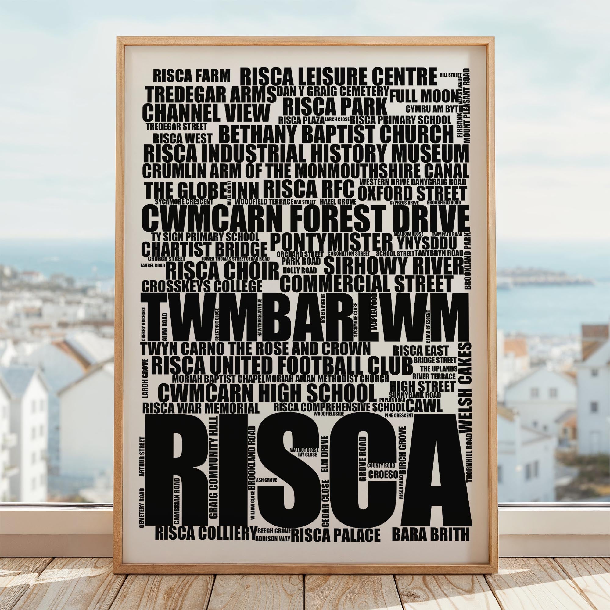 Risca - Premium Typographic Word Cloud Prints, Posters & Gifts