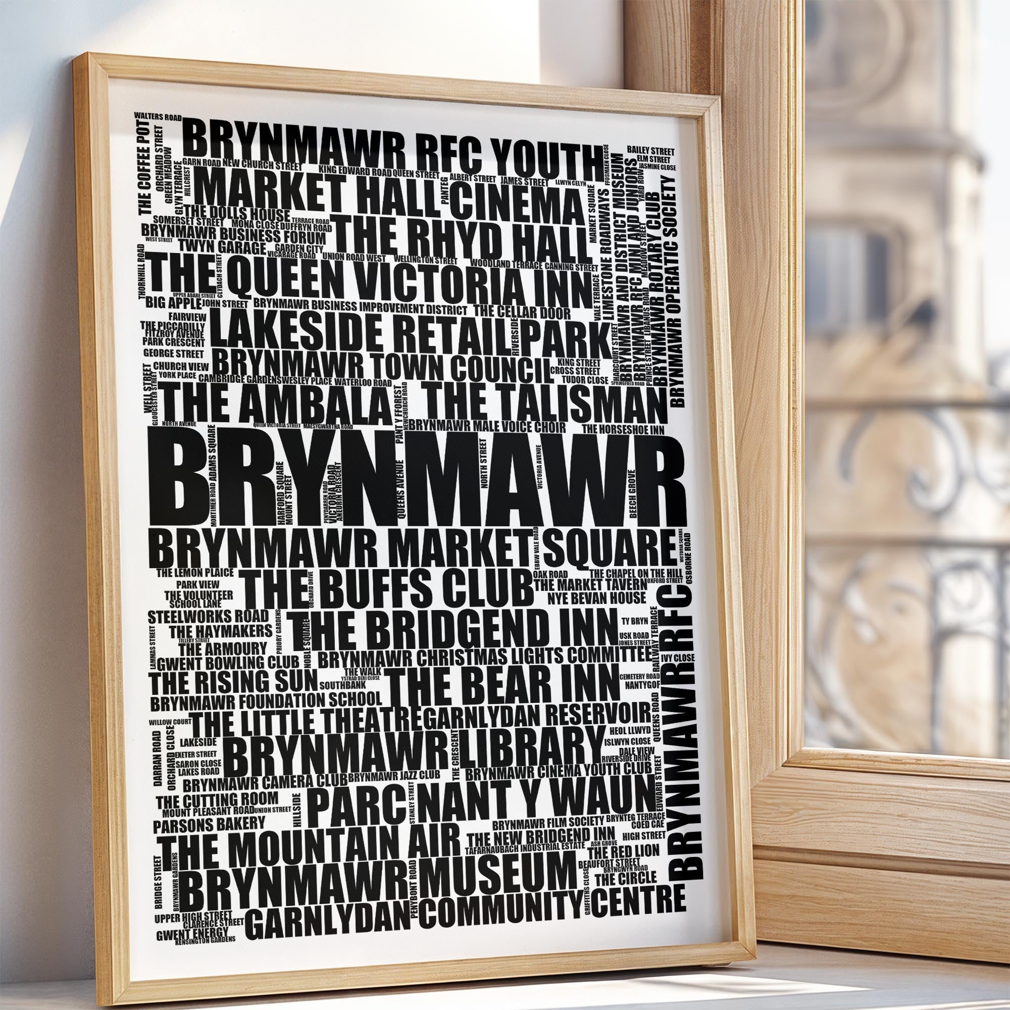 Brynmawr - Premium Typographic Word Cloud Prints, Posters & Gifts