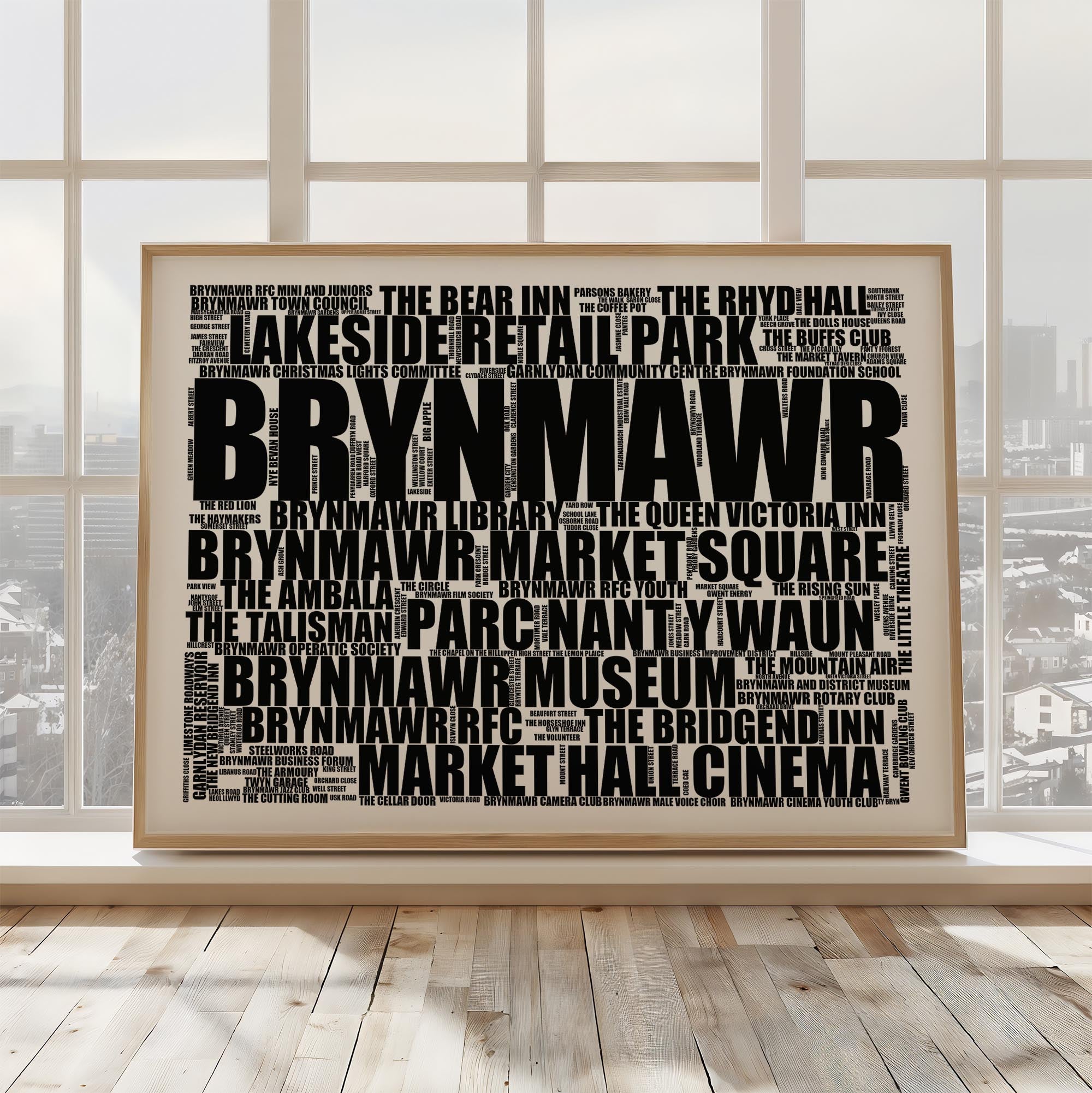 Brynmawr - Premium Typographic Word Cloud Prints, Posters & Gifts