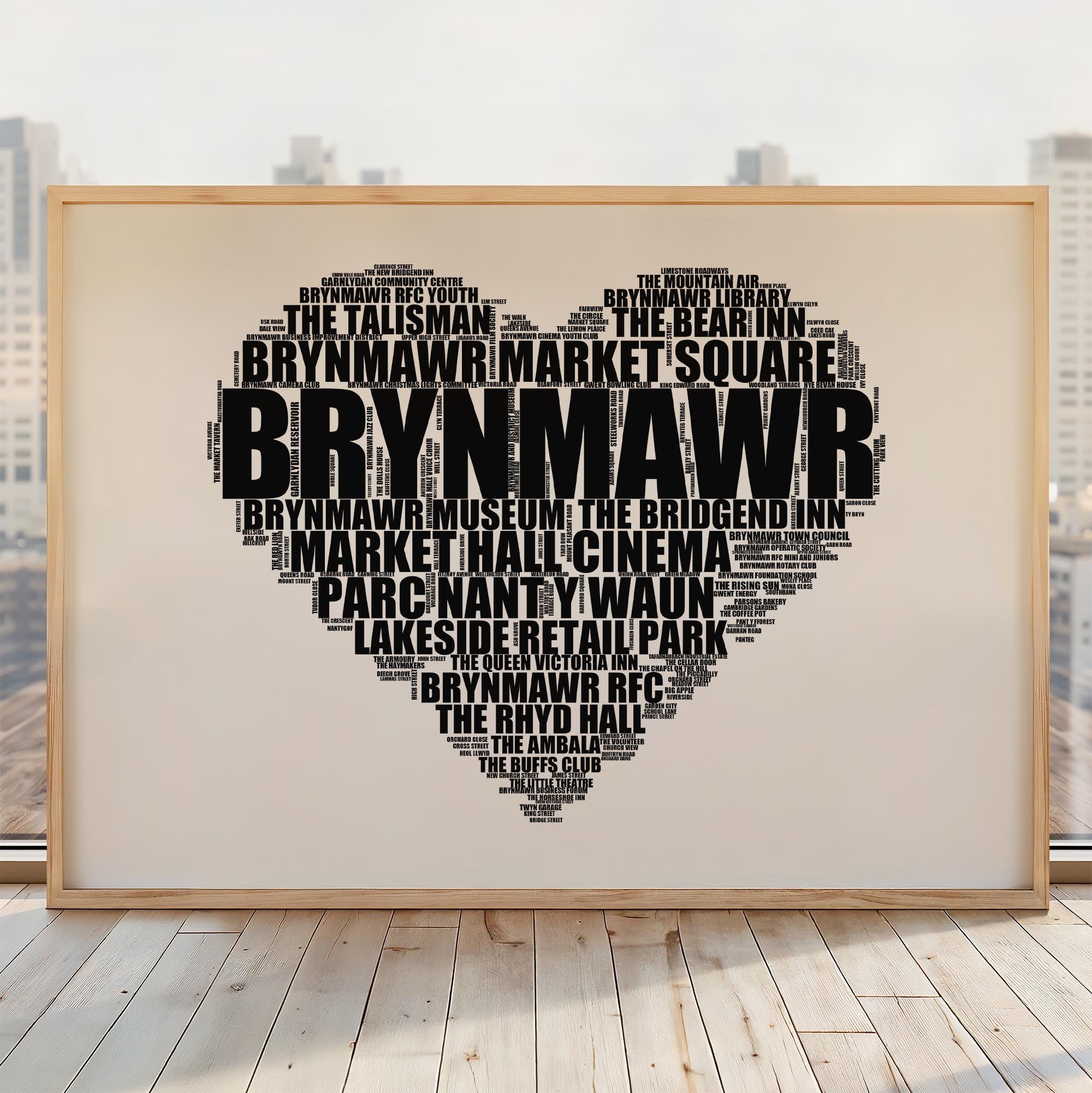 Brynmawr - Premium Typographic Word Cloud Prints, Posters & Gifts