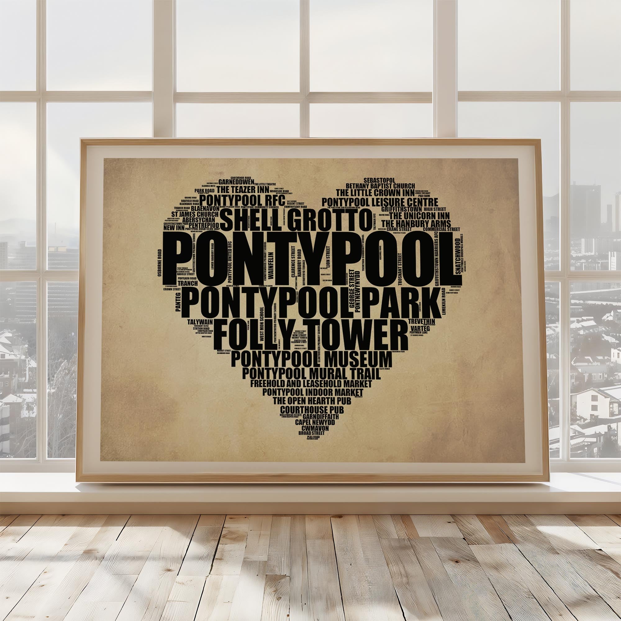 Pontypool - Premium Typographic Word Cloud Prints, Posters & Gifts