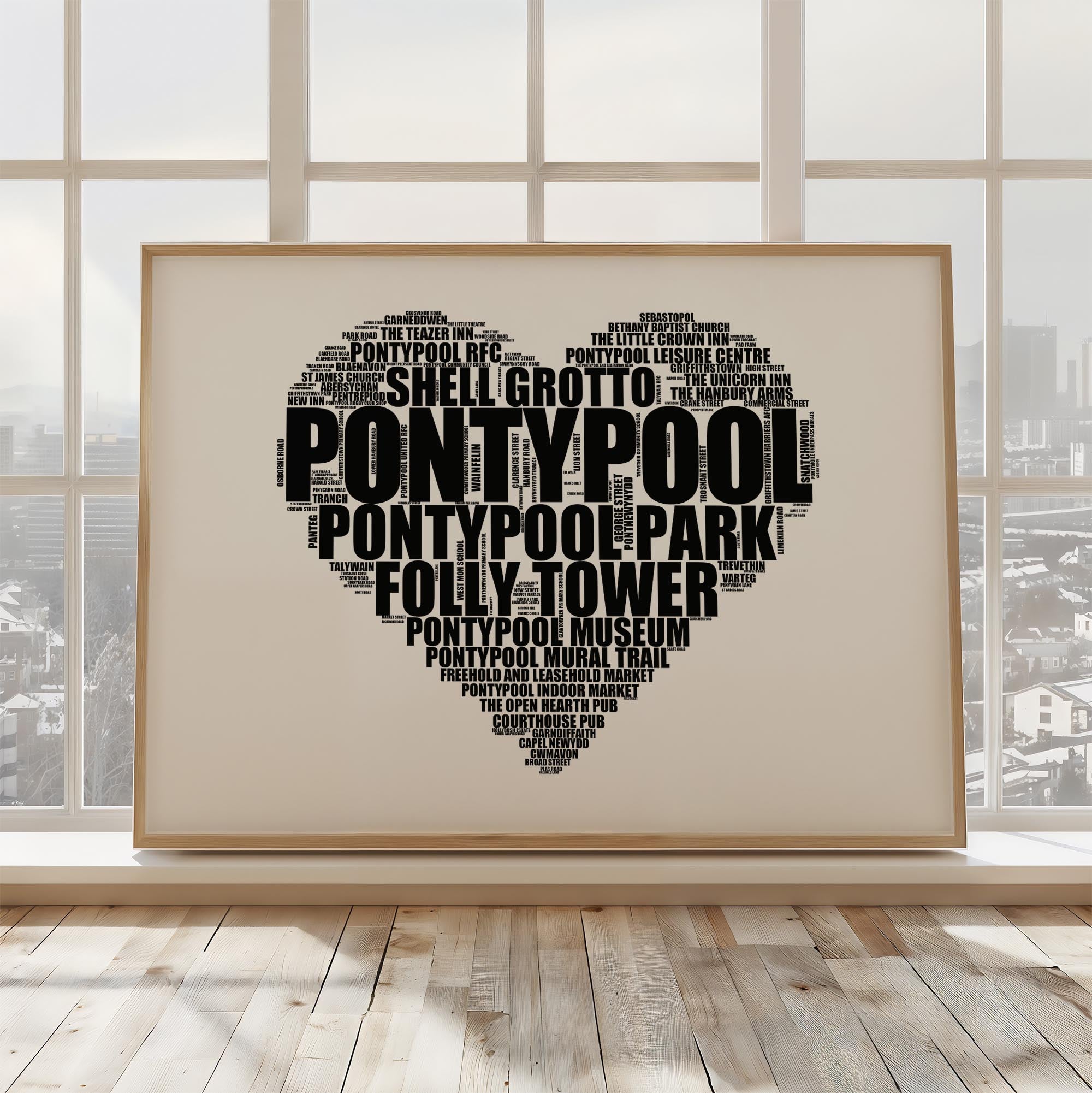 Pontypool - Premium Typographic Word Cloud Prints, Posters & Gifts