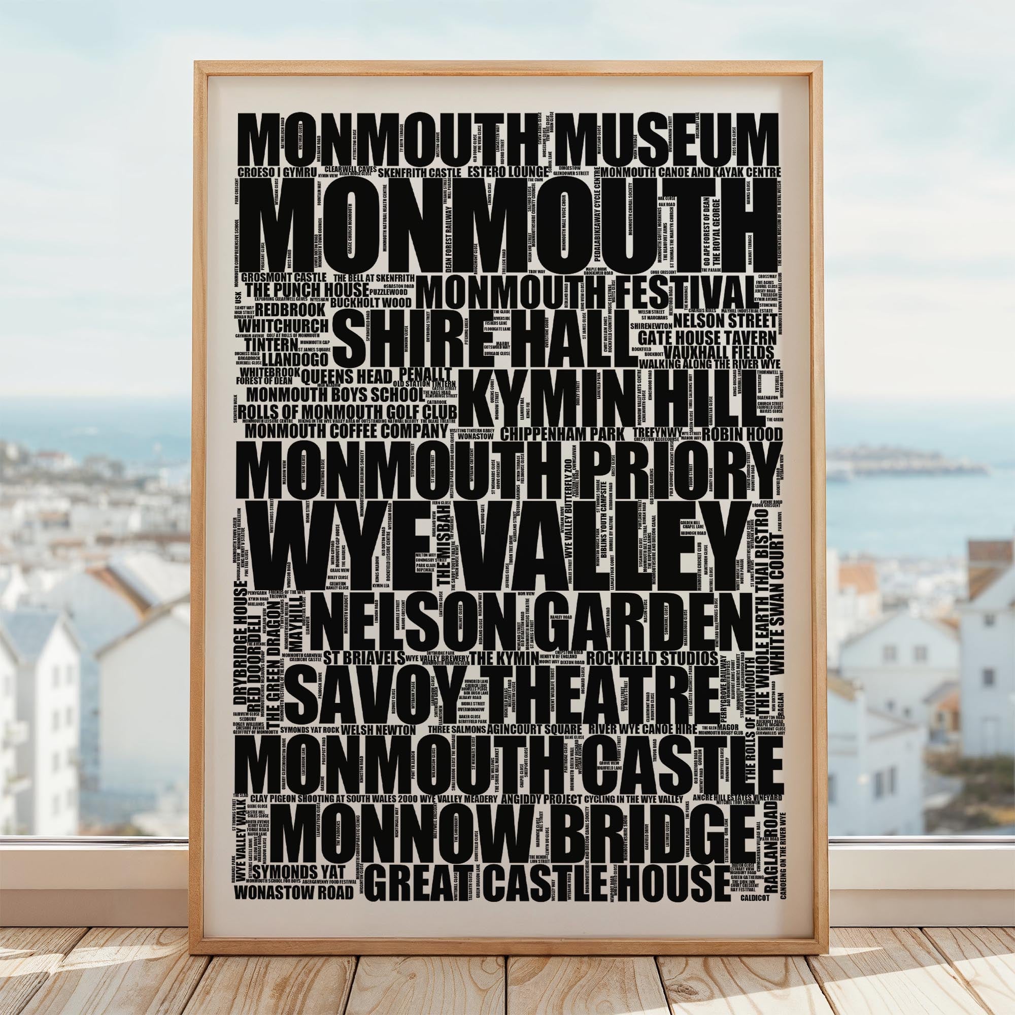 Monmouth - Premium Typographic Word Cloud Prints, Posters & Gifts