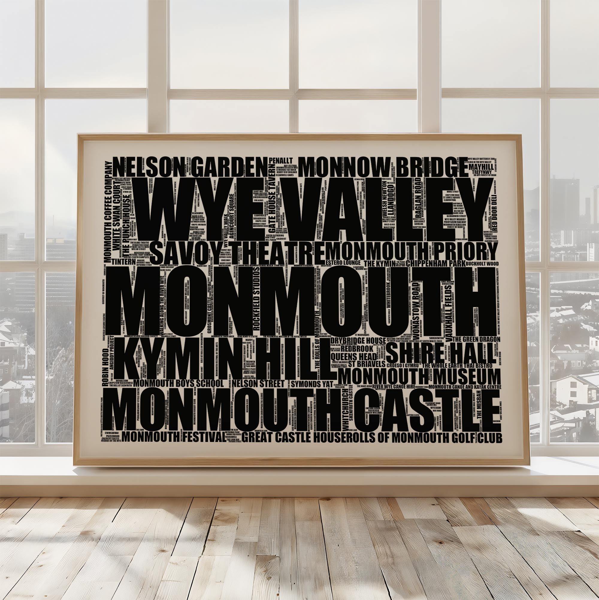 Monmouth - Premium Typographic Word Cloud Prints, Posters & Gifts