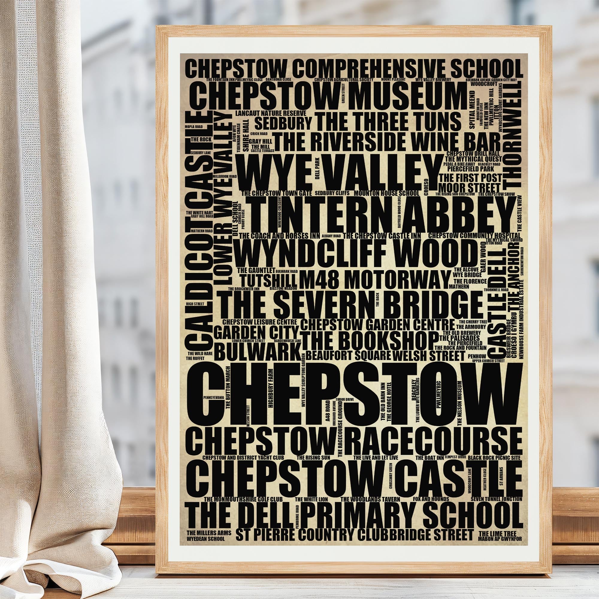 Chepstow - Premium Typographic Word Cloud Prints, Posters & Gifts