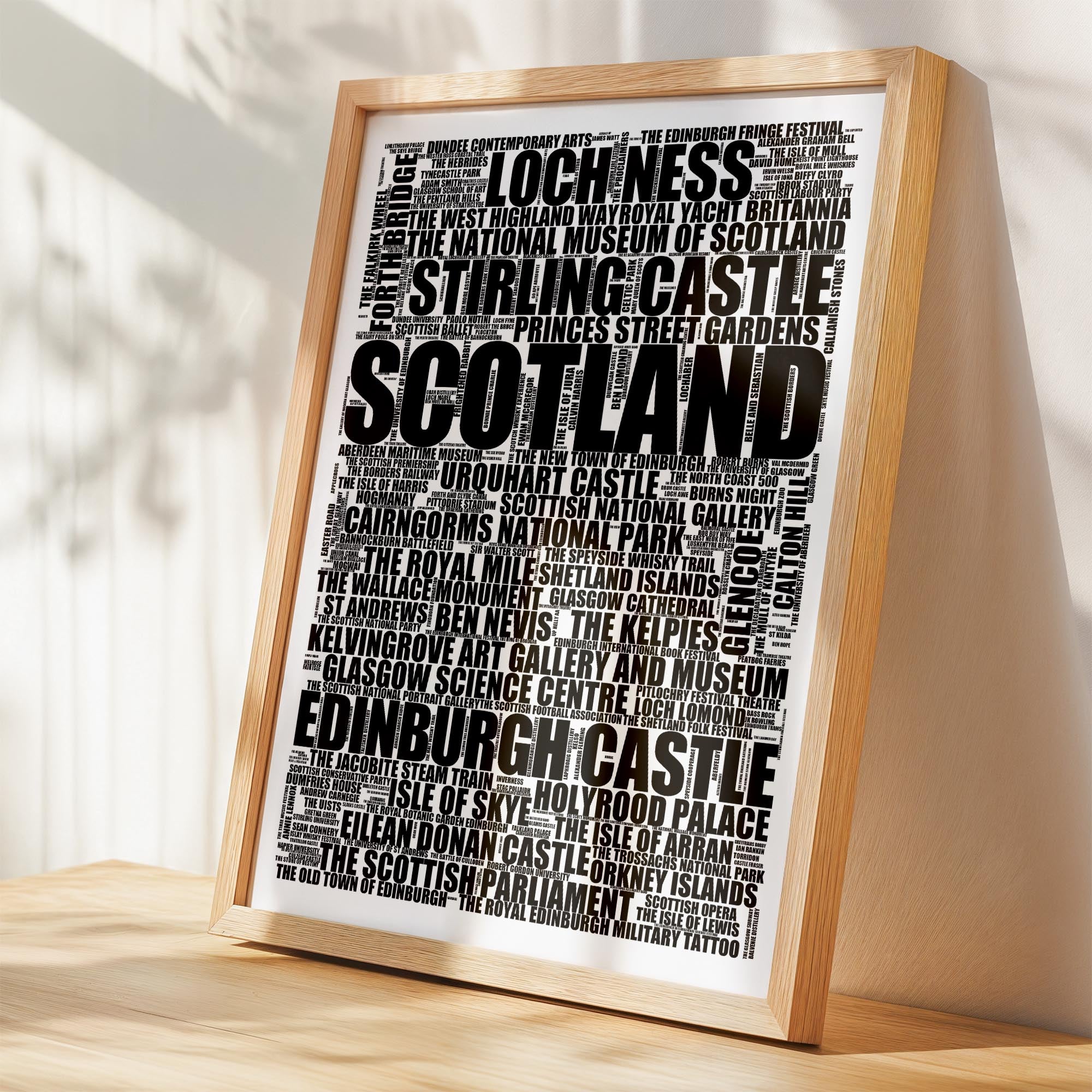 Scotland - Premium Typographic Word Cloud Prints, Posters & Gifts