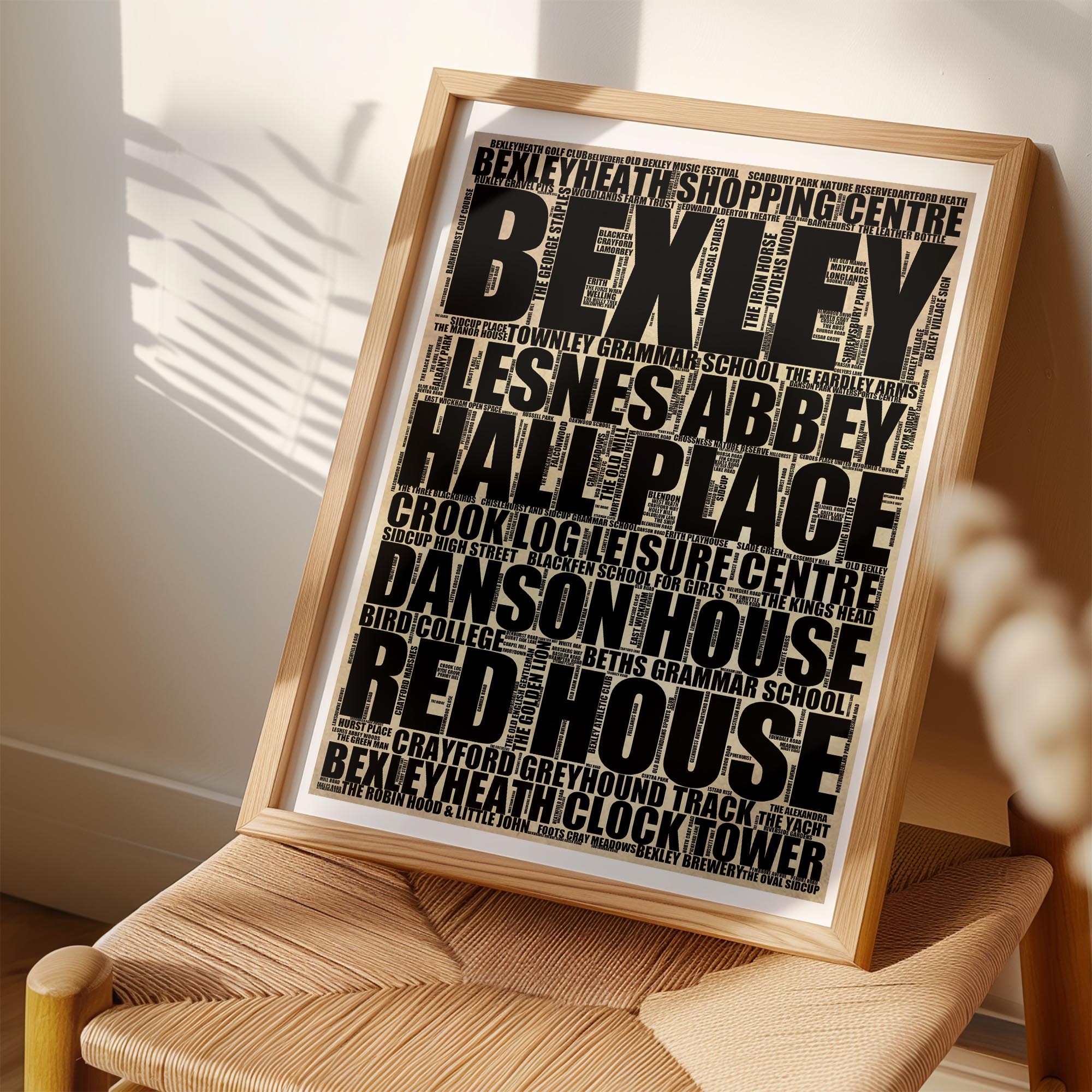 Bexley - Premium Typographic Word Cloud Prints, Posters & Gifts