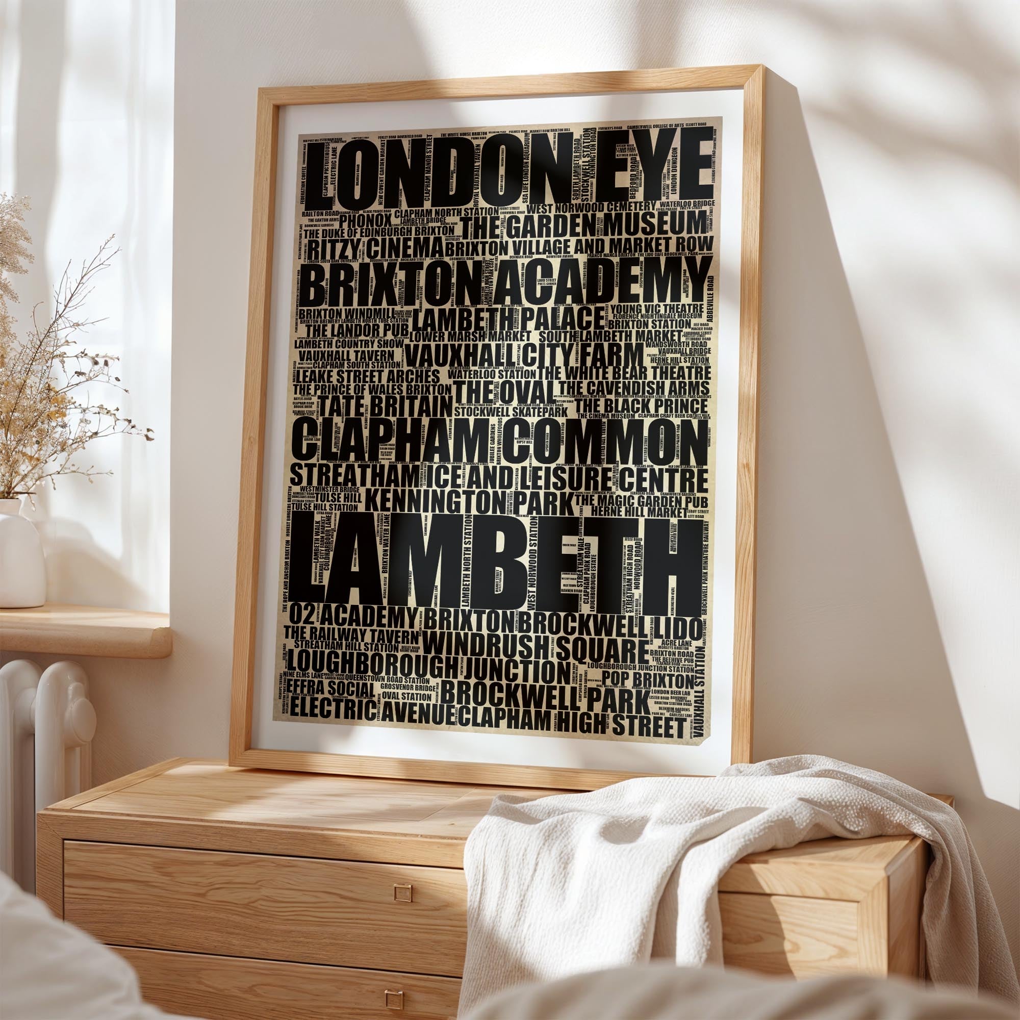 Lambeth - Premium Typographic Word Cloud Prints, Posters & Gifts