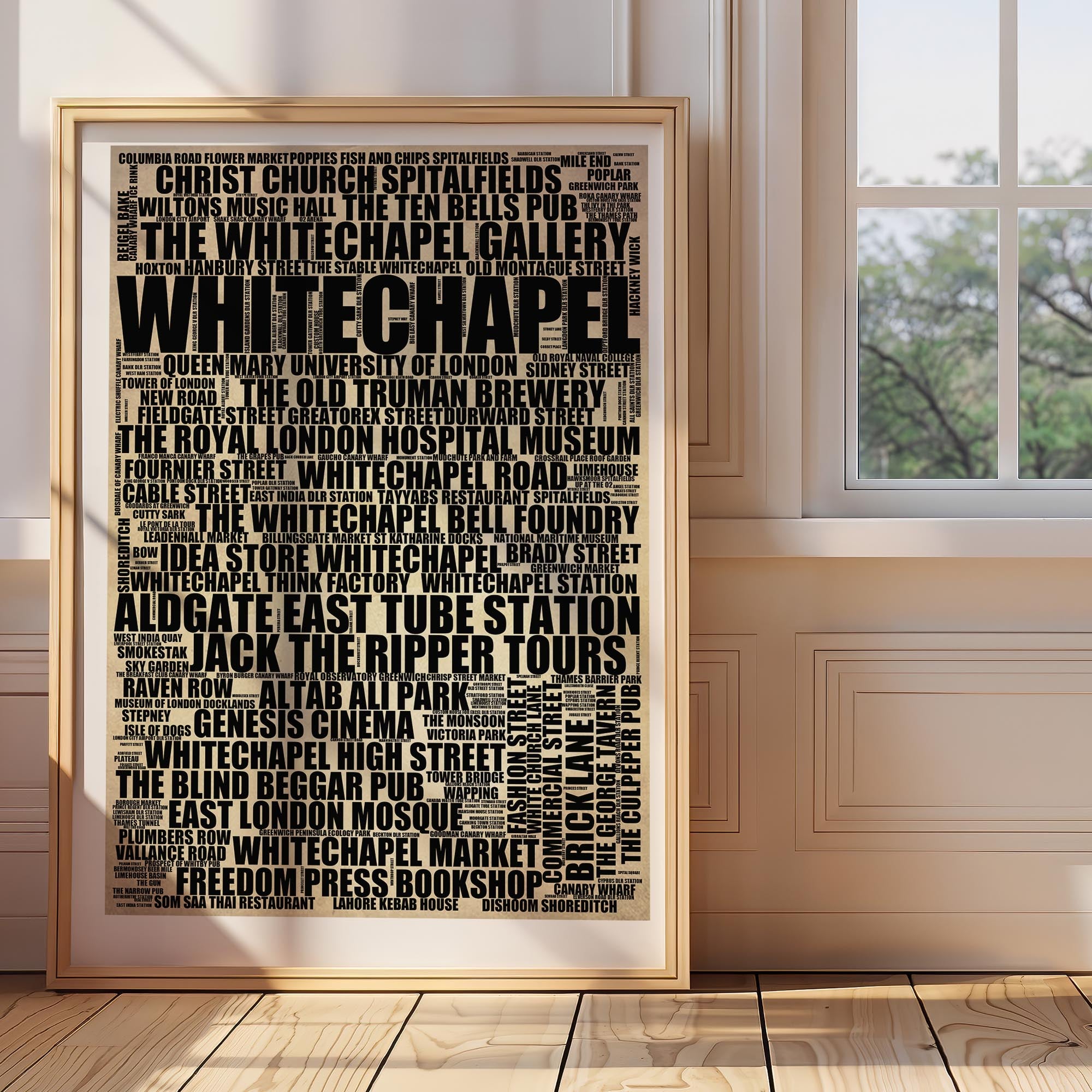 Whitechapel - Premium Typographic Word Cloud Prints, Posters & Gifts