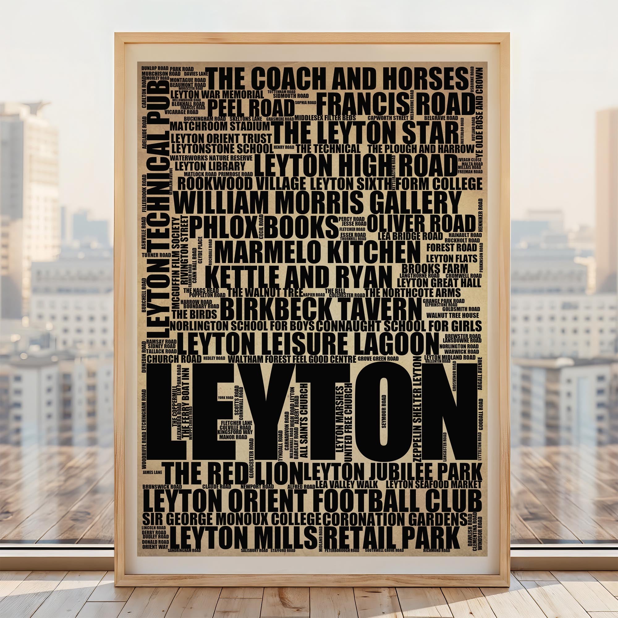 Leyton - Premium Typographic Word Cloud Prints, Posters & Gifts