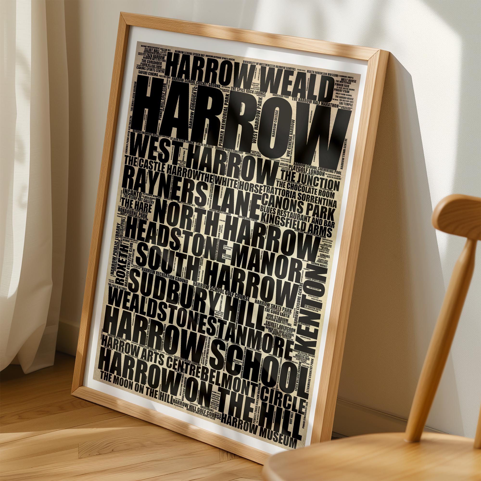 Harrow - Premium Typographic Word Cloud Prints, Posters & Gifts