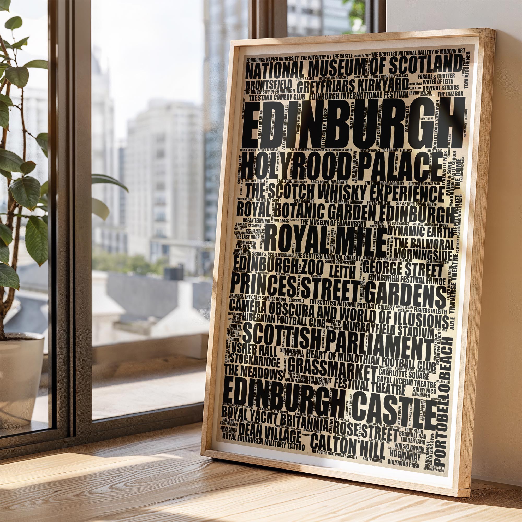 Edinburgh - Premium Typographic Word Cloud Prints, Posters & Gifts