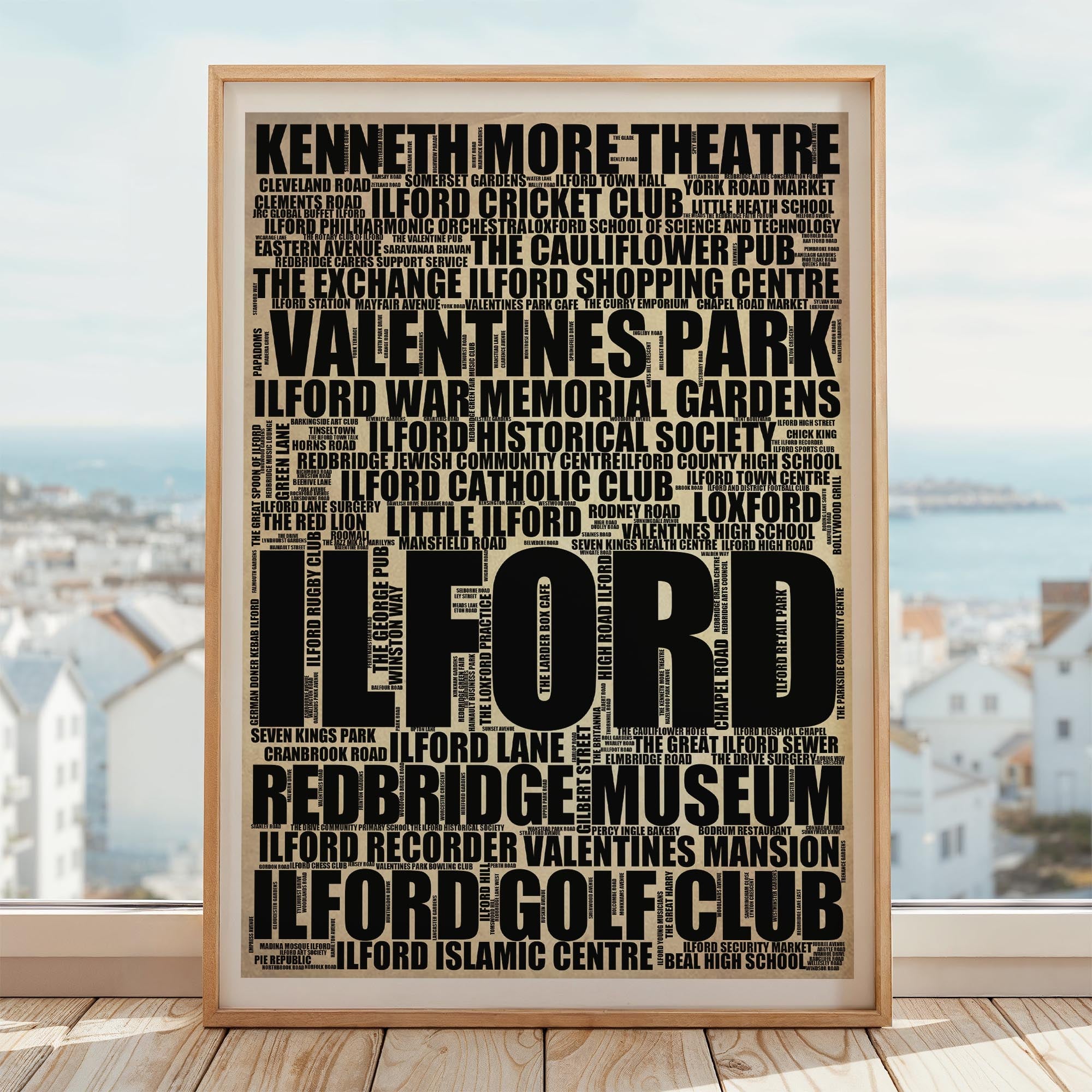 Ilford - Premium Typographic Word Cloud Prints, Posters & Gifts