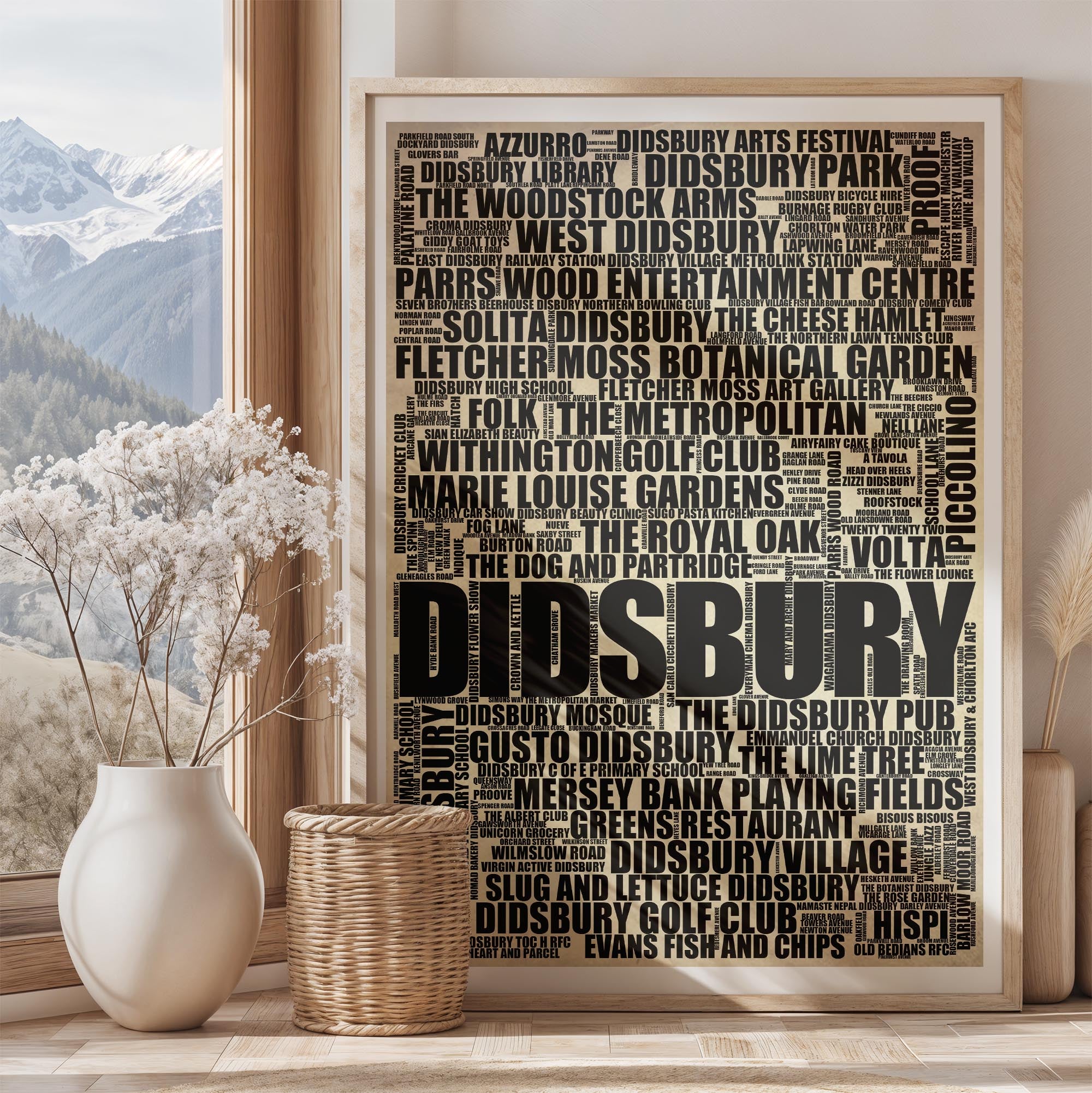 Didsbury - Premium Typographic Word Cloud Prints, Posters & Gifts