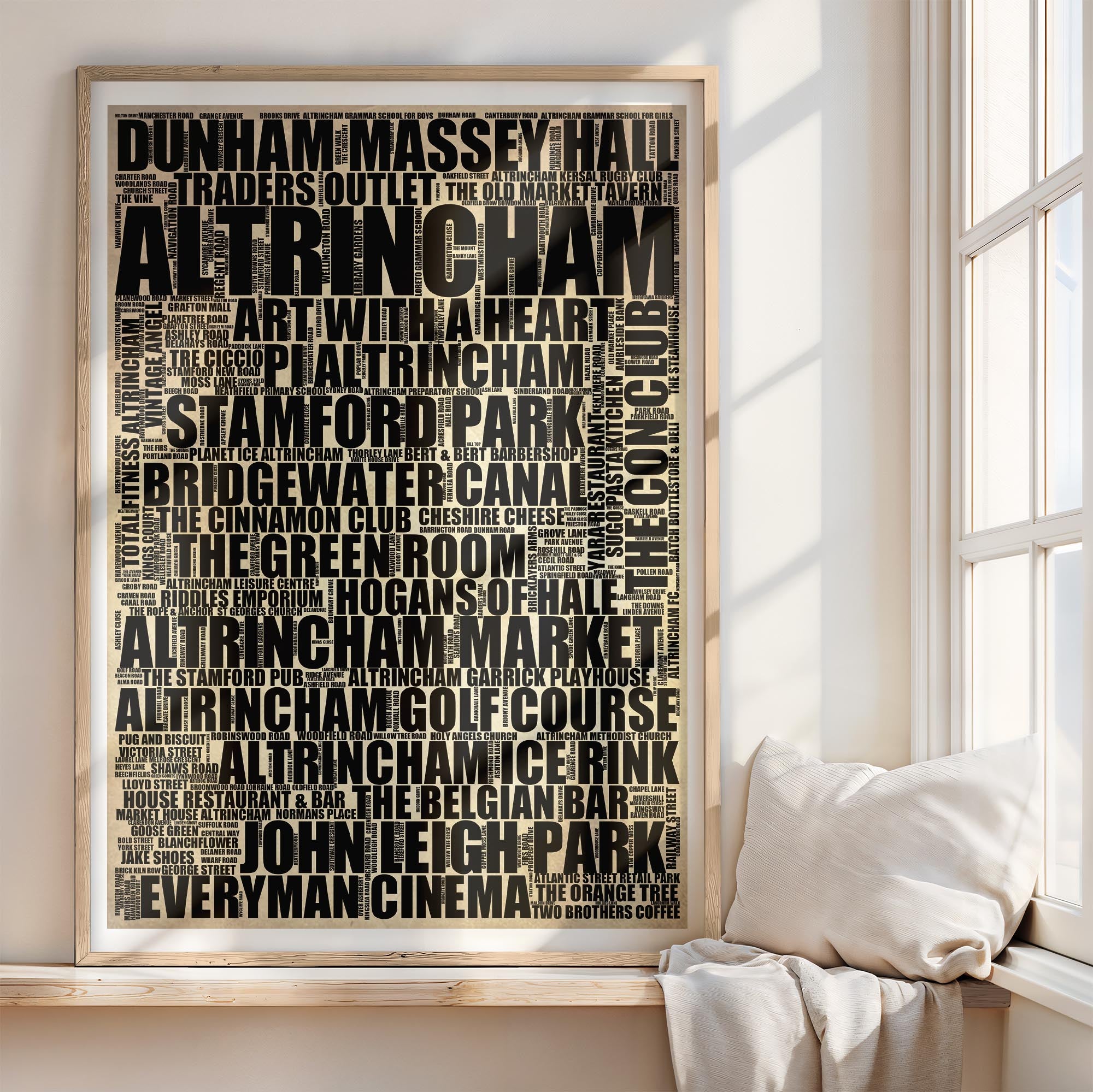 Altrincham - Premium Typographic Word Cloud Prints, Posters & Gifts