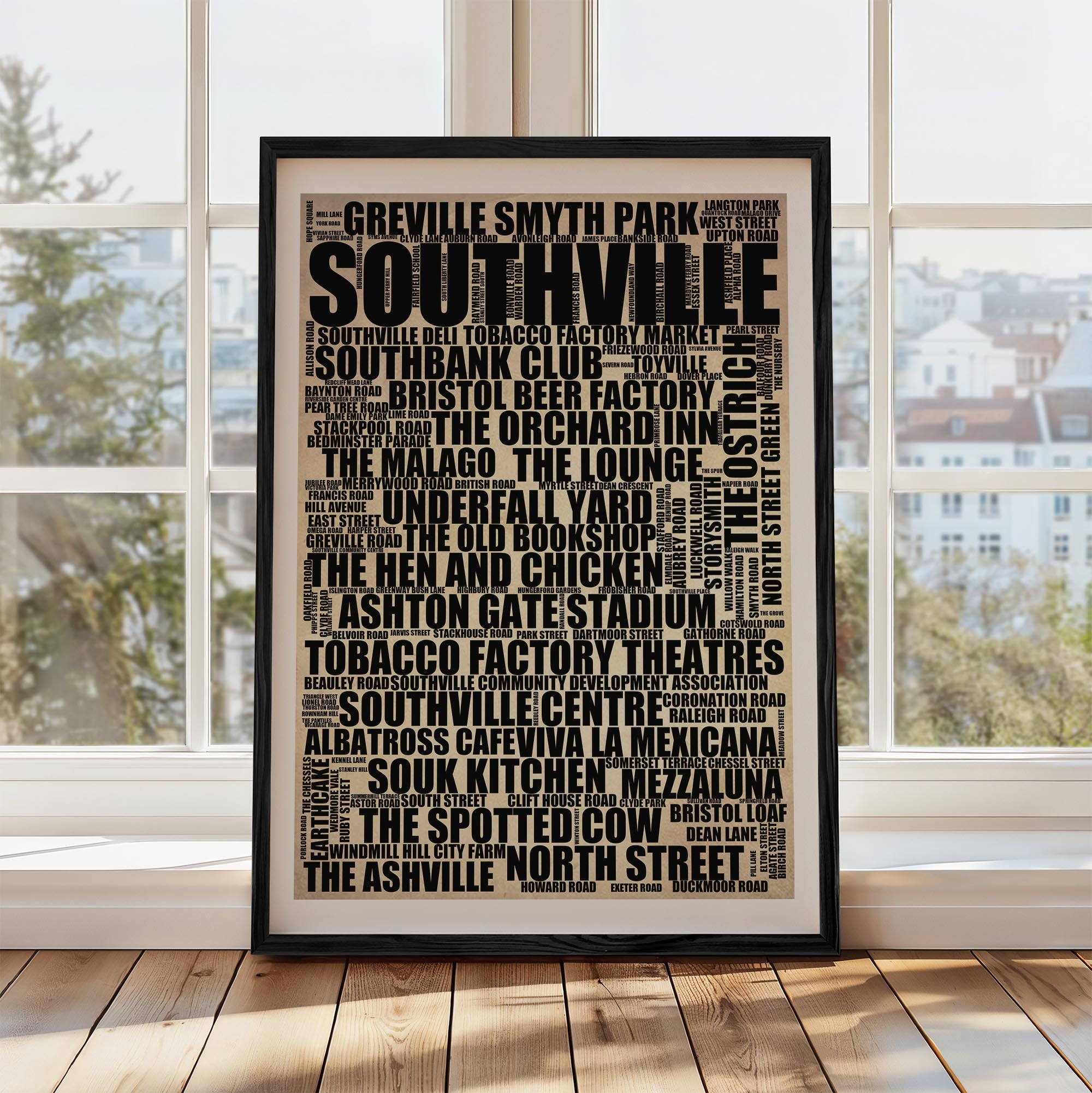 Southville - Premium Typographic Word Cloud Prints, Posters & Gifts