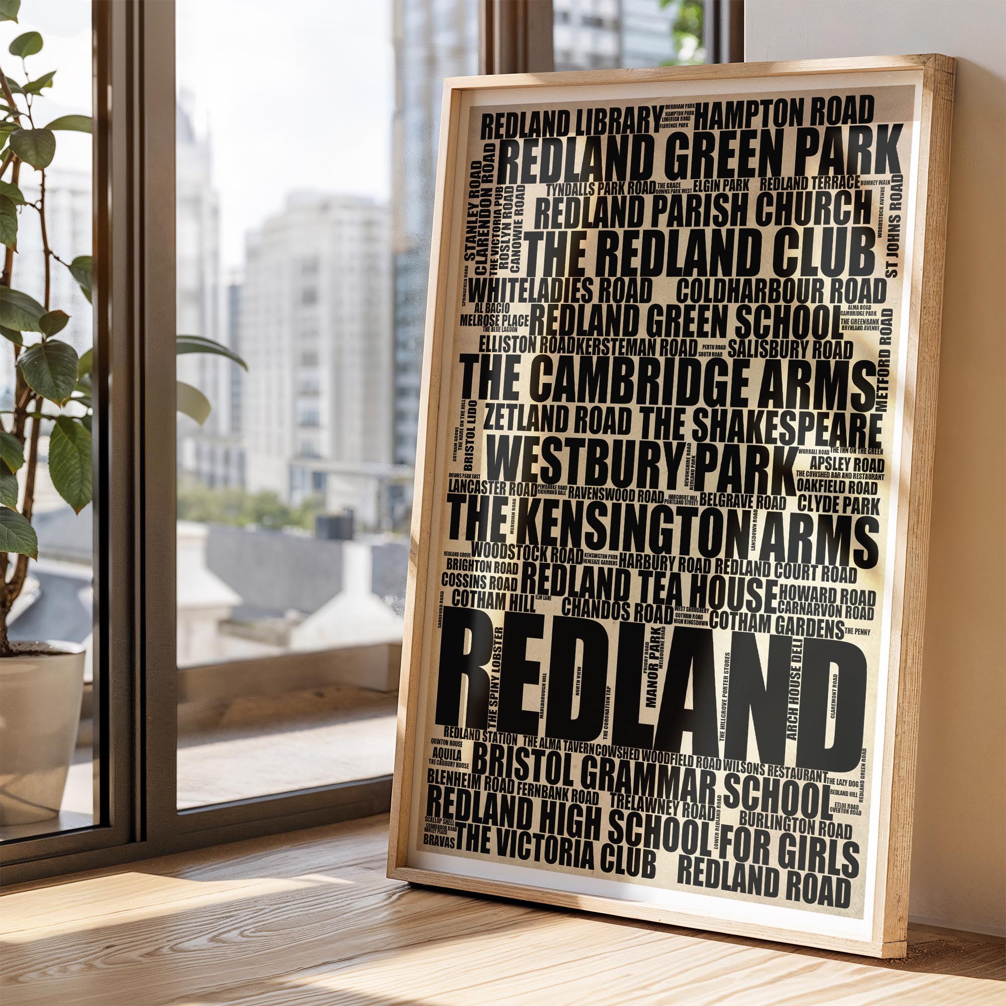 Redland - Premium Typographic Word Cloud Prints, Posters & Gifts