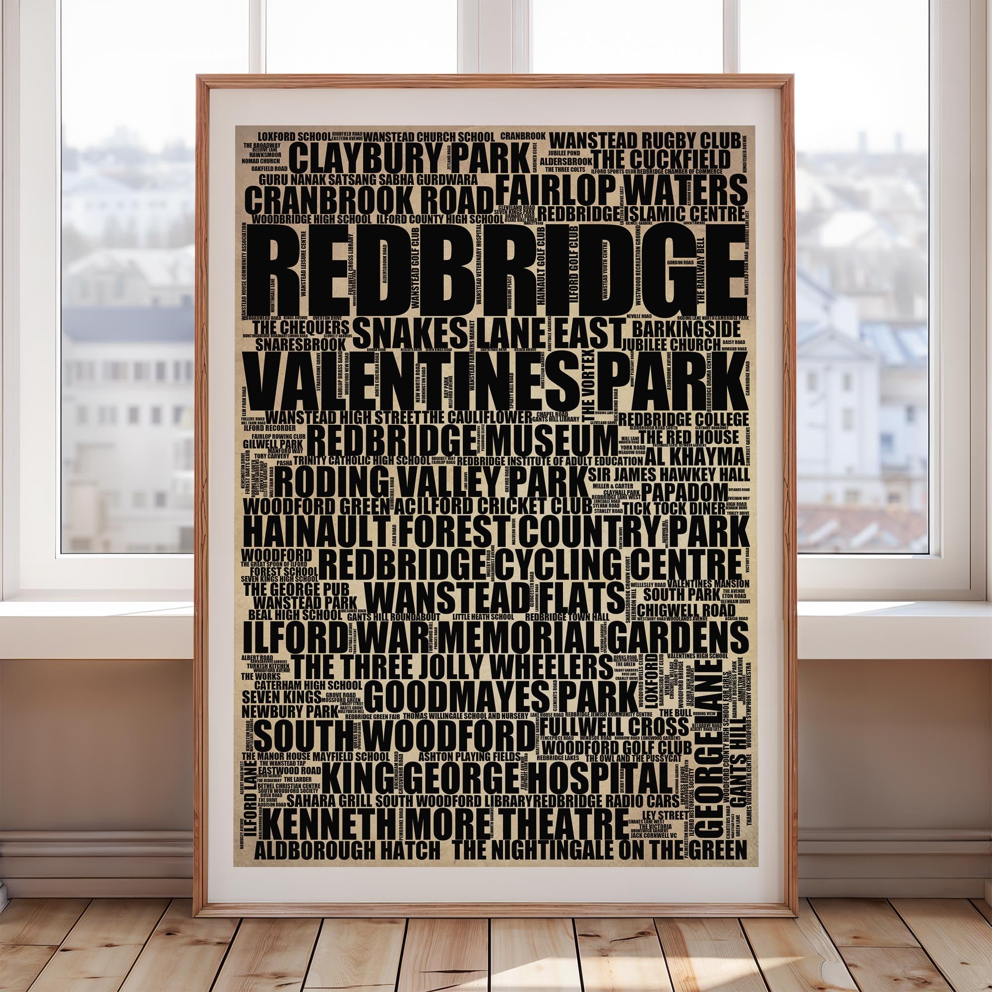 Redbridge - Premium Typographic Word Cloud Prints, Posters & Gifts