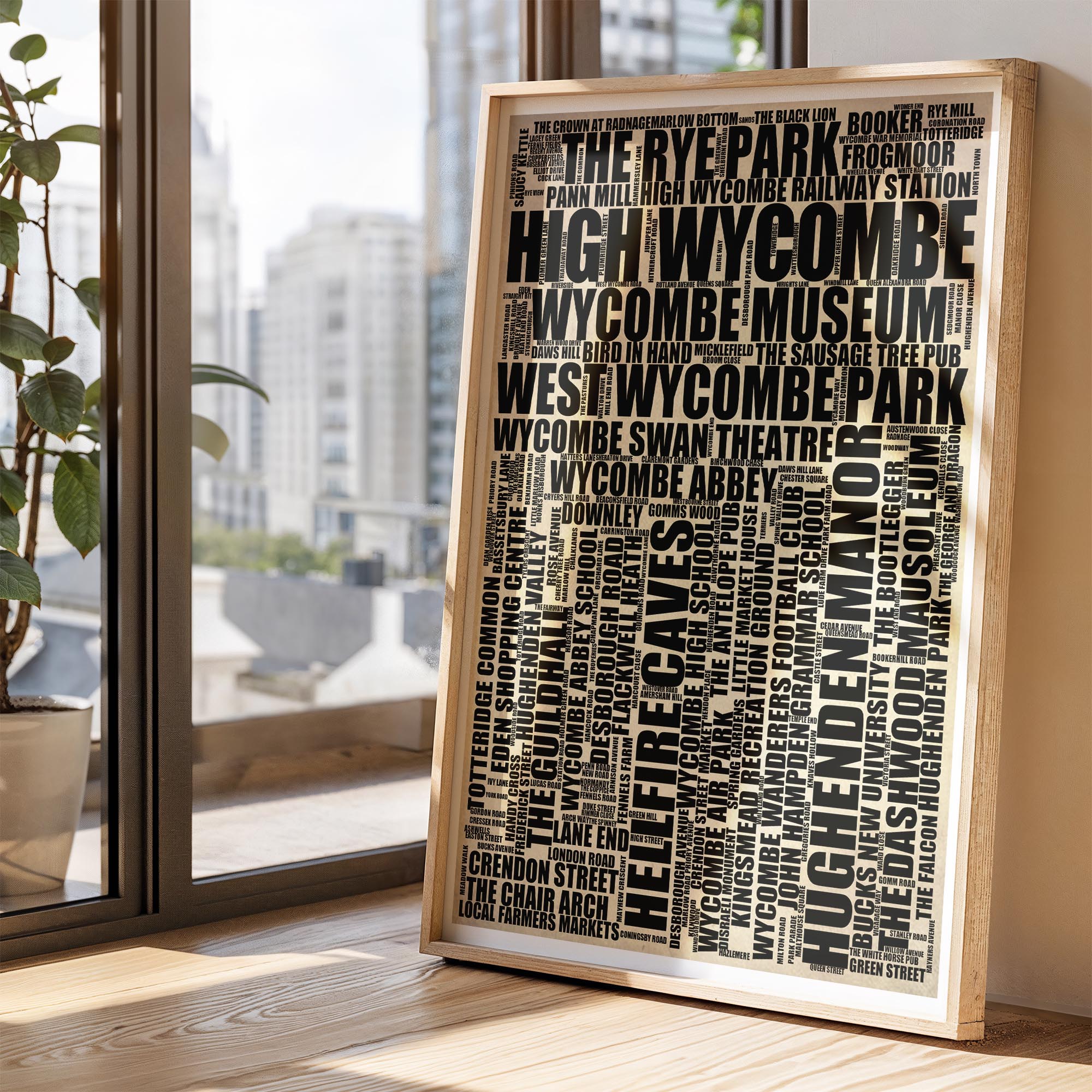 High Wycombe - Premium Typographic Word Cloud Prints, Posters & Gifts