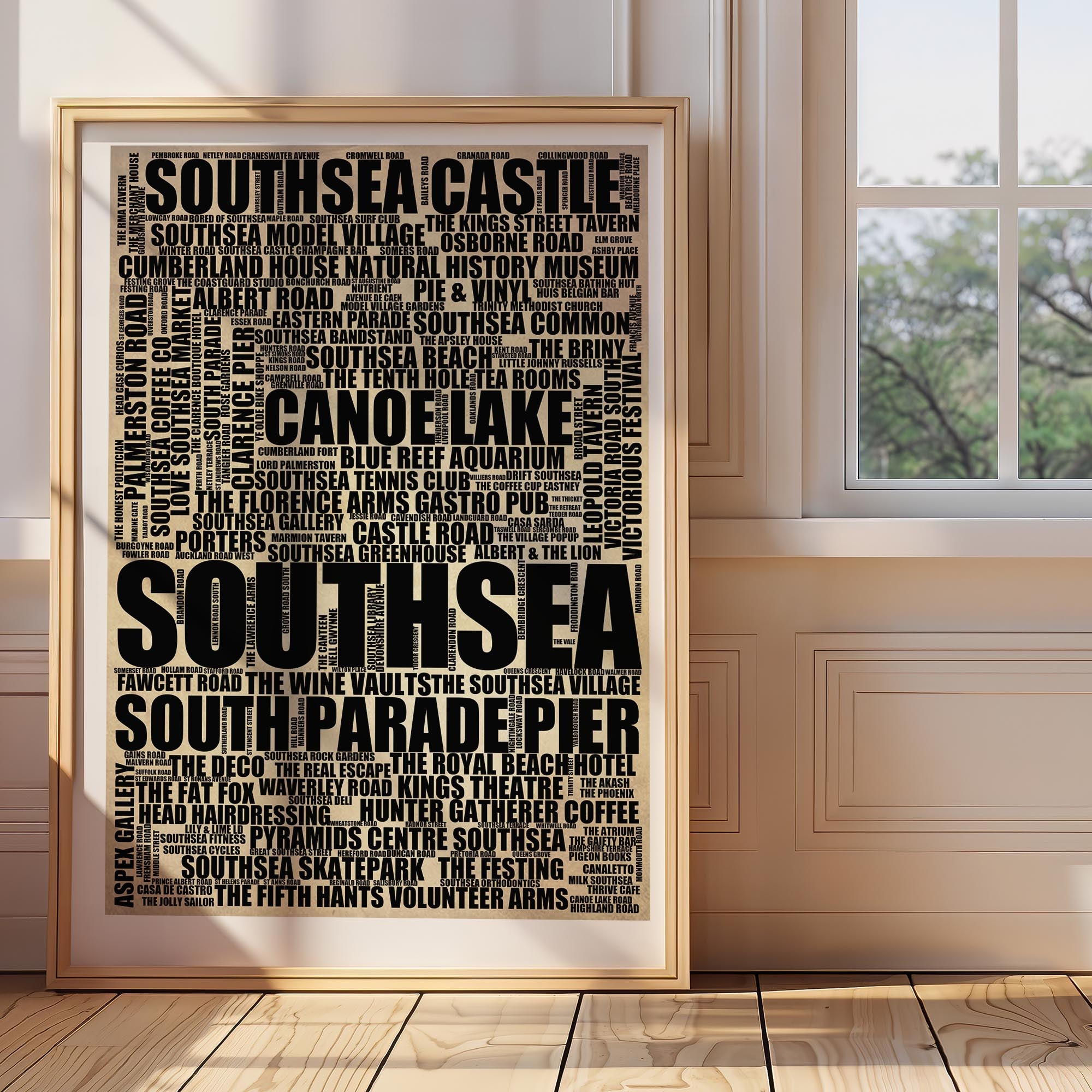 Southsea - Premium Typographic Word Cloud Prints, Posters & Gifts