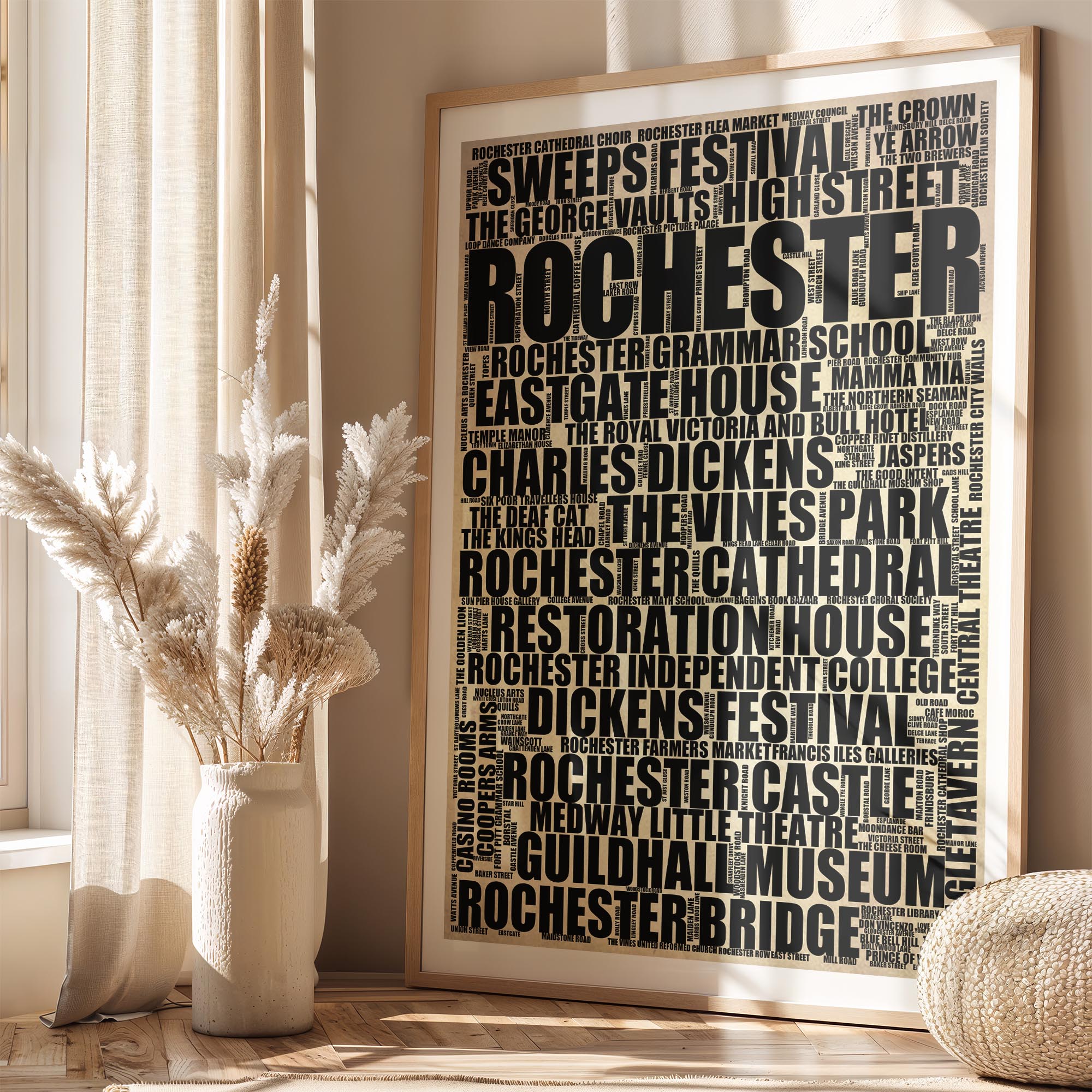 Rochester - Premium Typographic Word Cloud Prints, Posters & Gifts