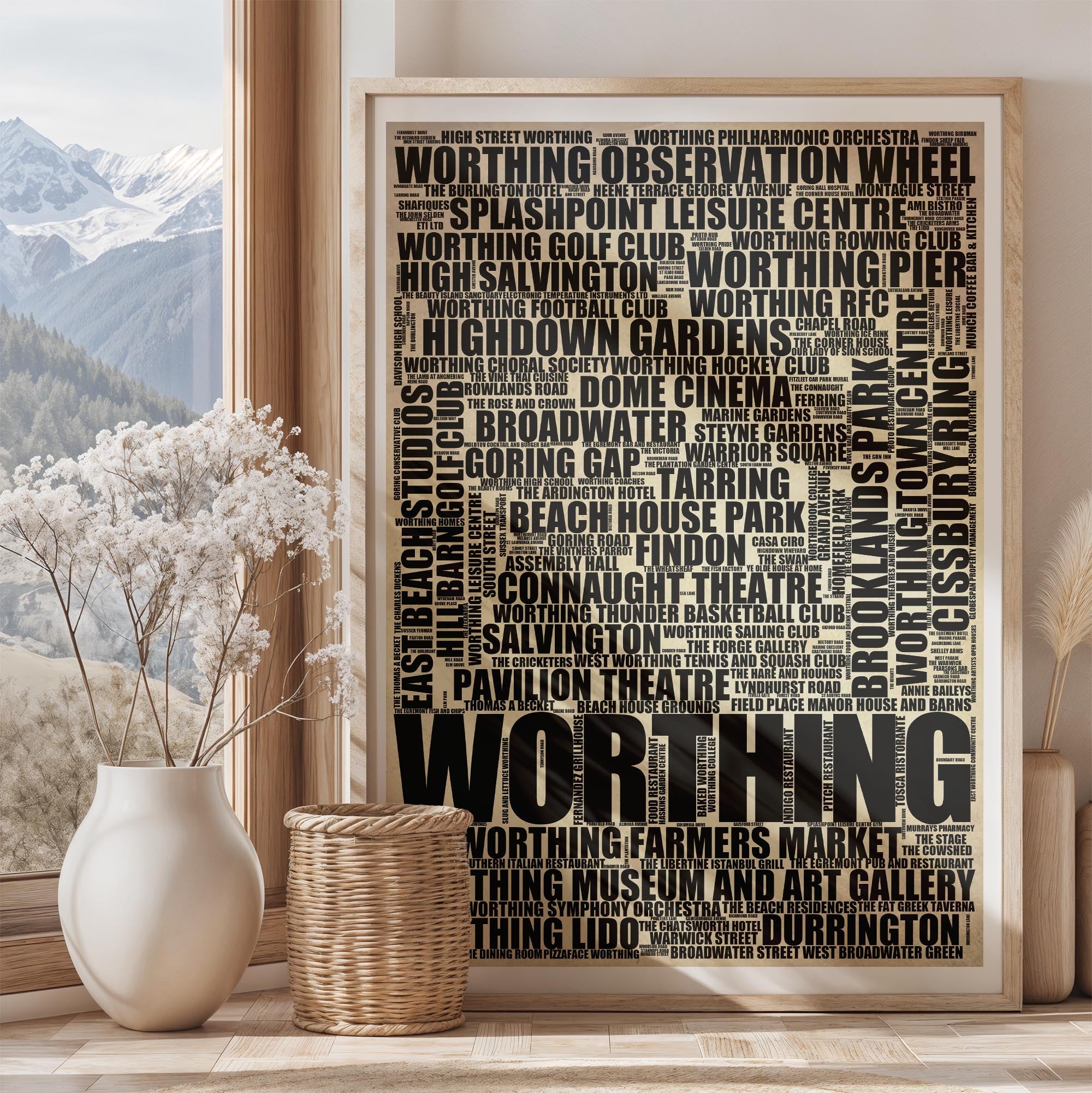 Worthing - Premium Typographic Word Cloud Prints, Posters & Gifts