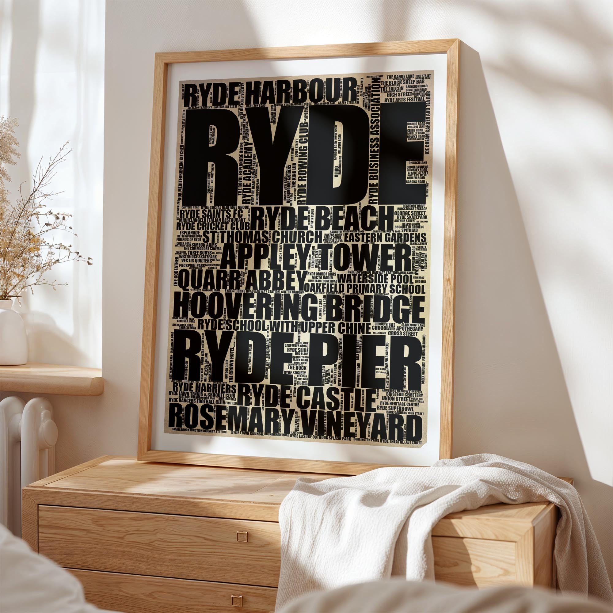 Ryde - Premium Typographic Word Cloud Prints, Posters & Gifts