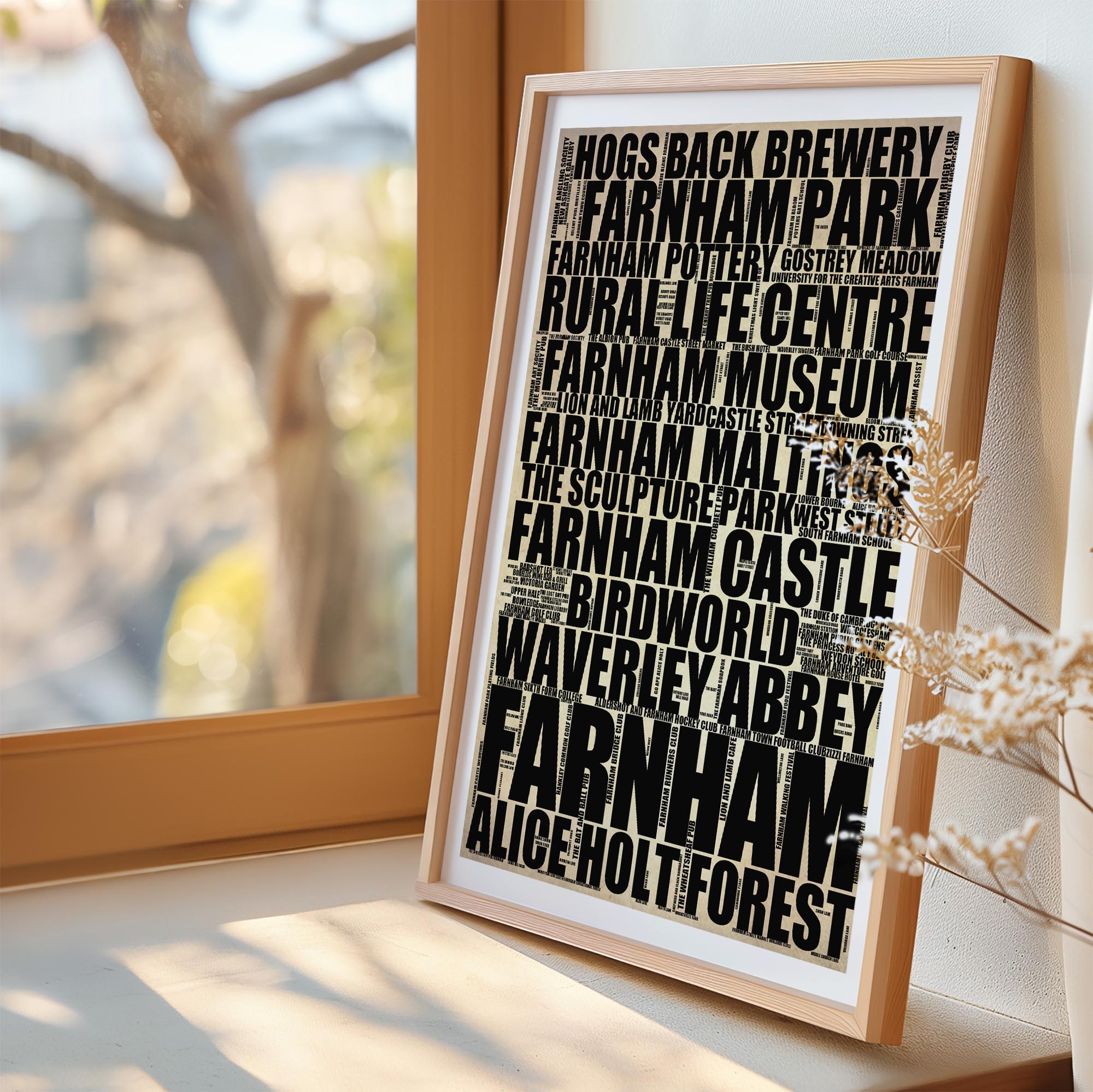 Farnham - Premium Typographic Word Cloud Prints, Posters & Gifts