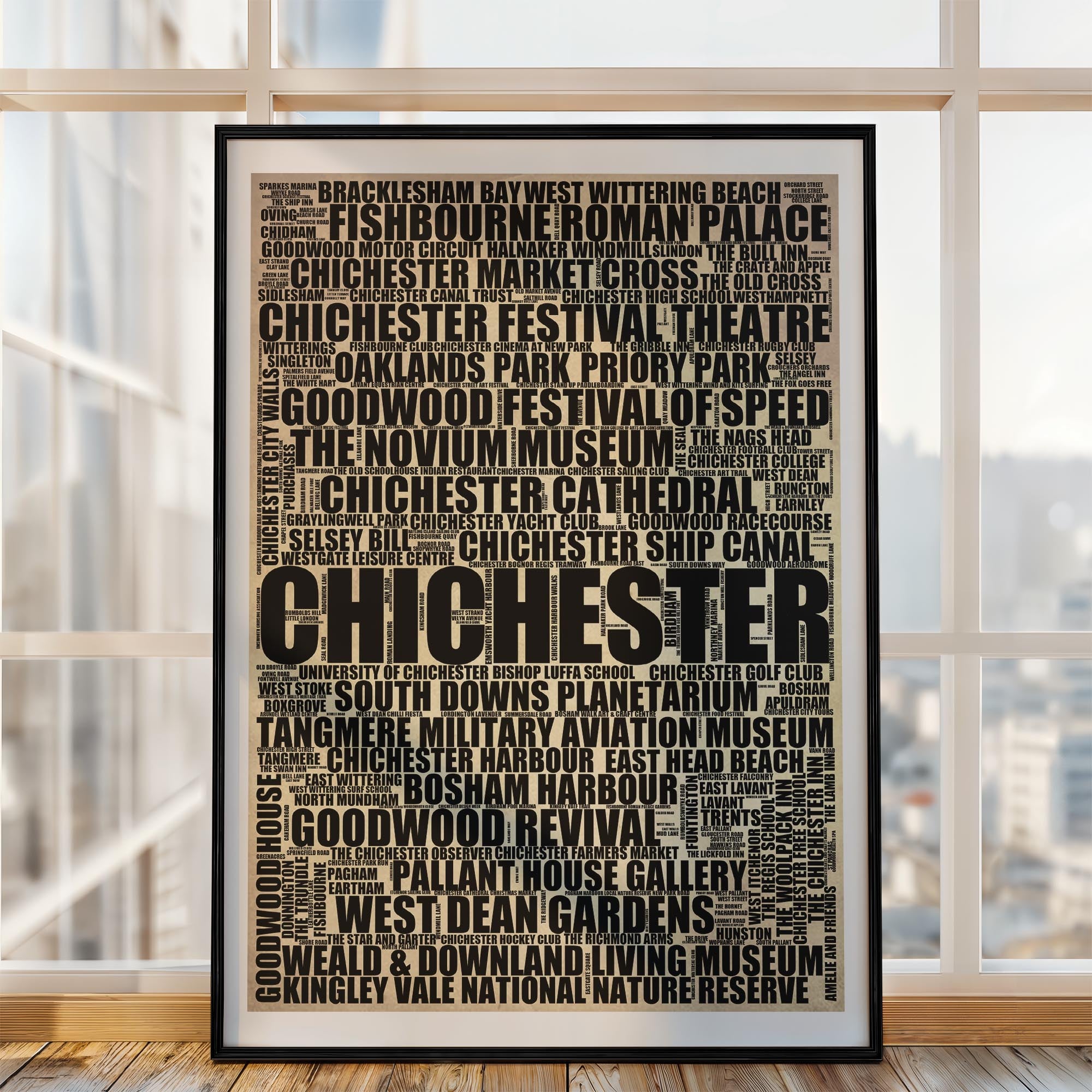 Chichester - Premium Typographic Word Cloud Prints, Posters & Gifts