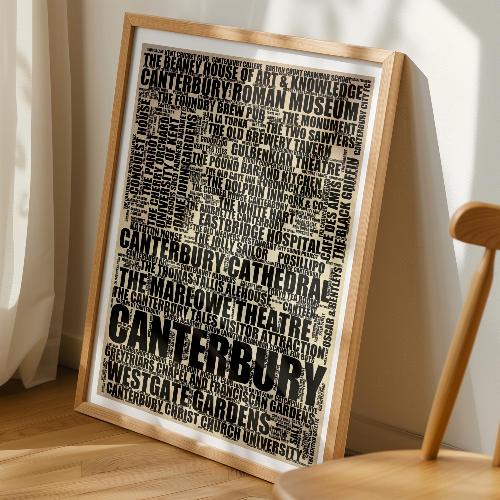 Canterbury - Premium Typographic Word Cloud Prints, Posters & Gifts