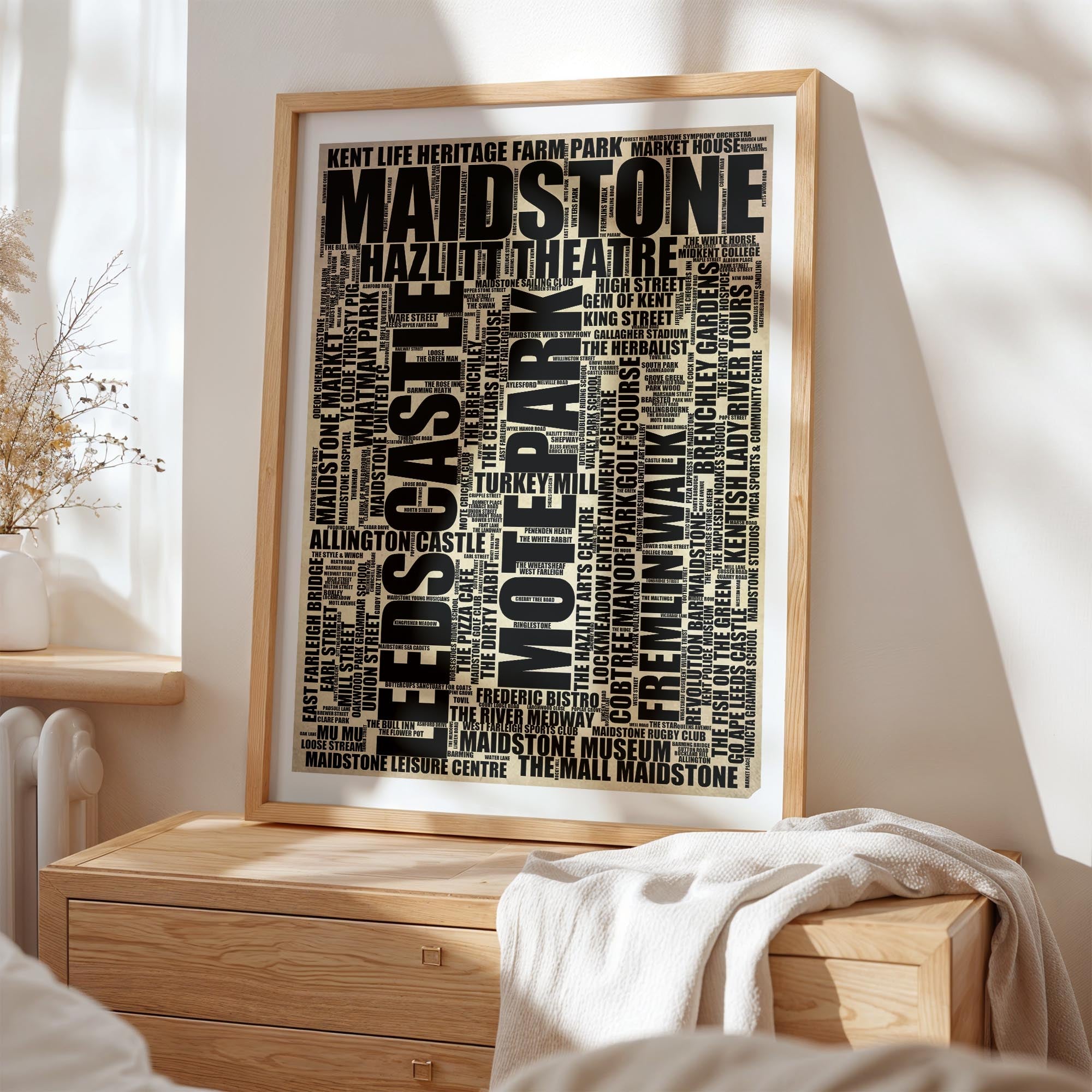 Maidstone - Premium Typographic Word Cloud Prints, Posters & Gifts