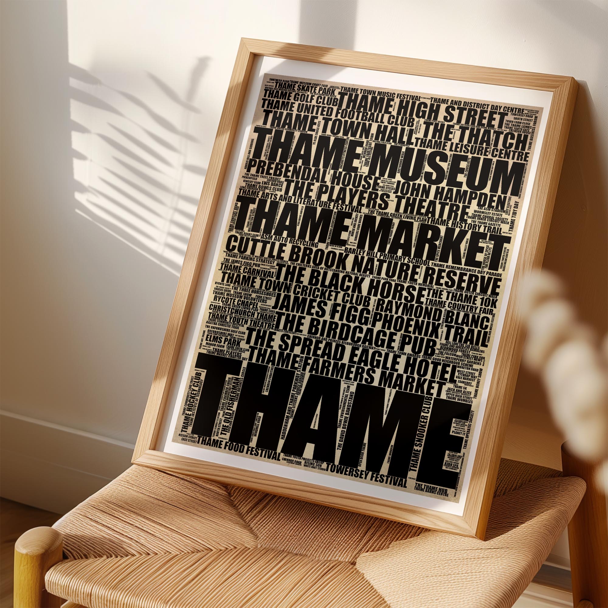 Thame - Premium Typographic Word Cloud Prints, Posters & Gifts