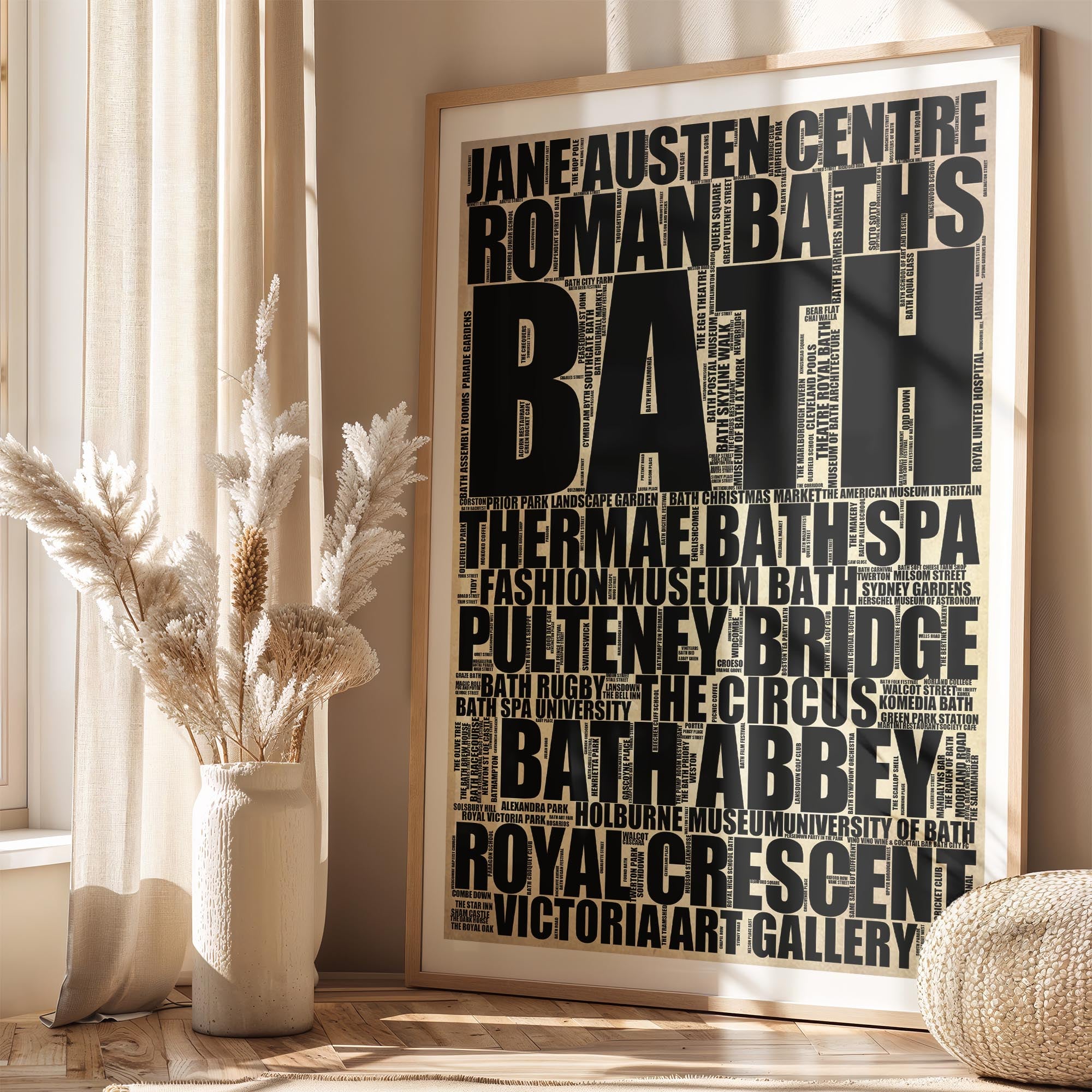 Bath - Premium Typographic Word Cloud Prints, Posters & Gifts