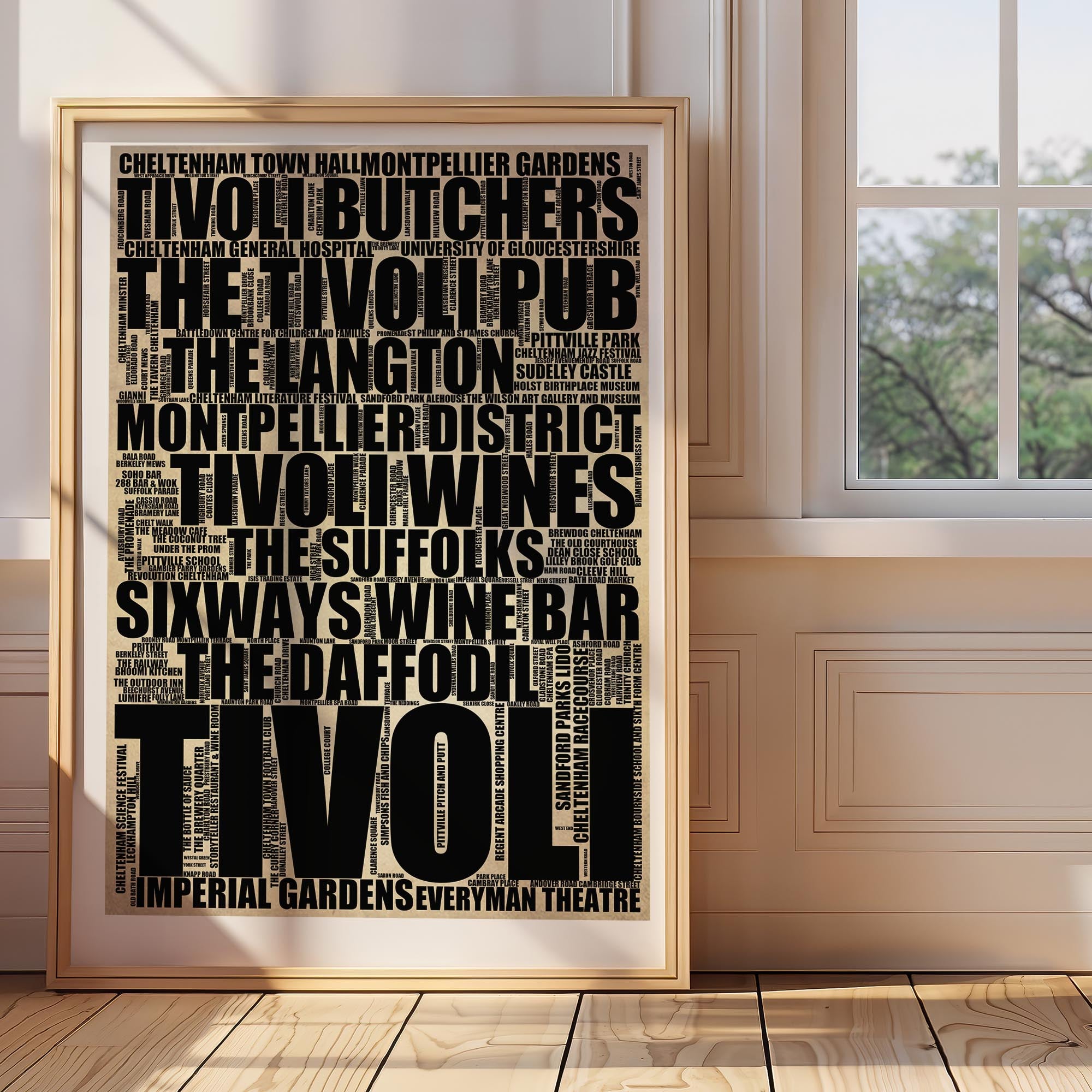 Tivoli - Premium Typographic Word Cloud Prints, Posters & Gifts