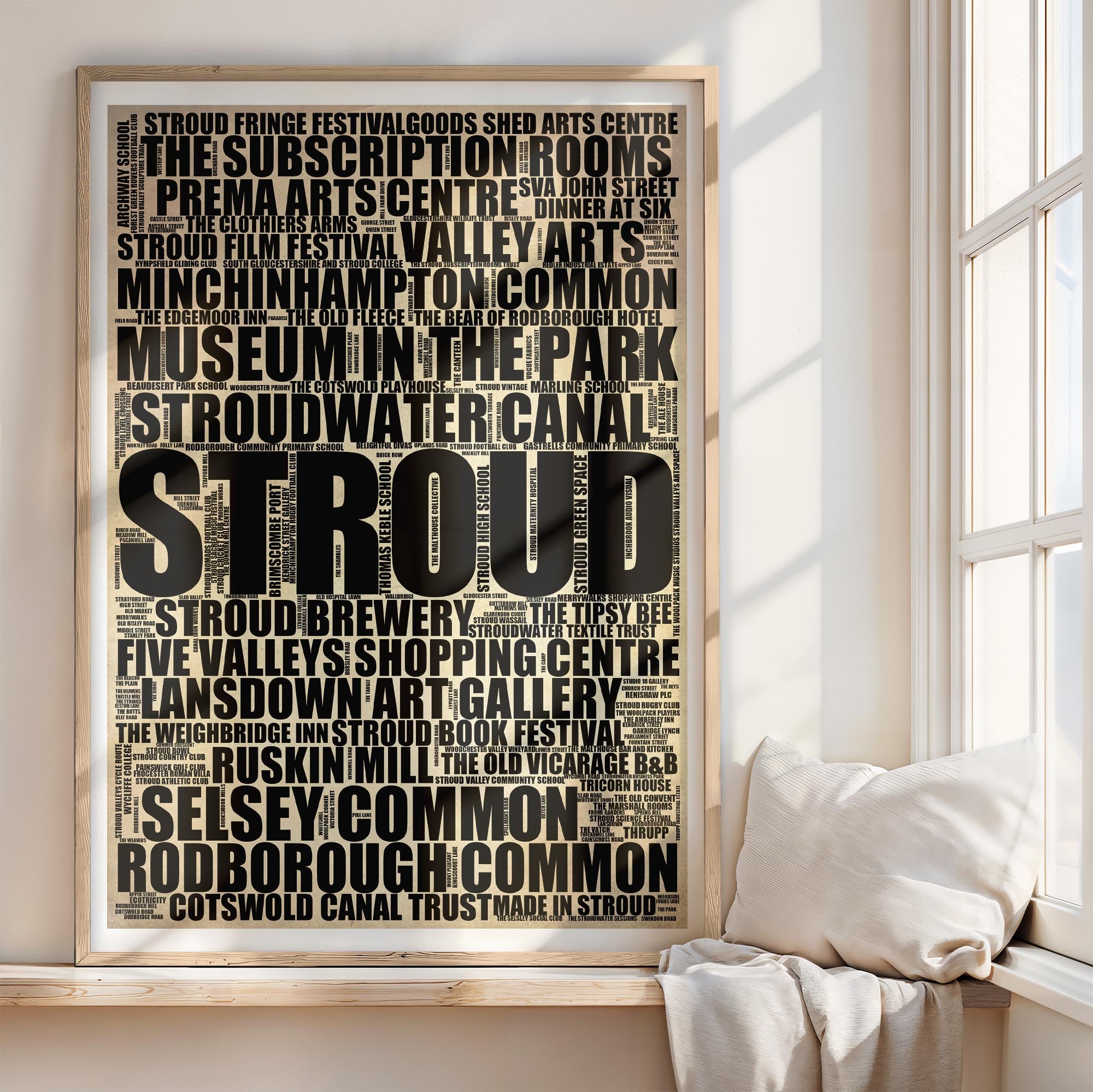 Stroud - Premium Typographic Word Cloud Prints, Posters & Gifts